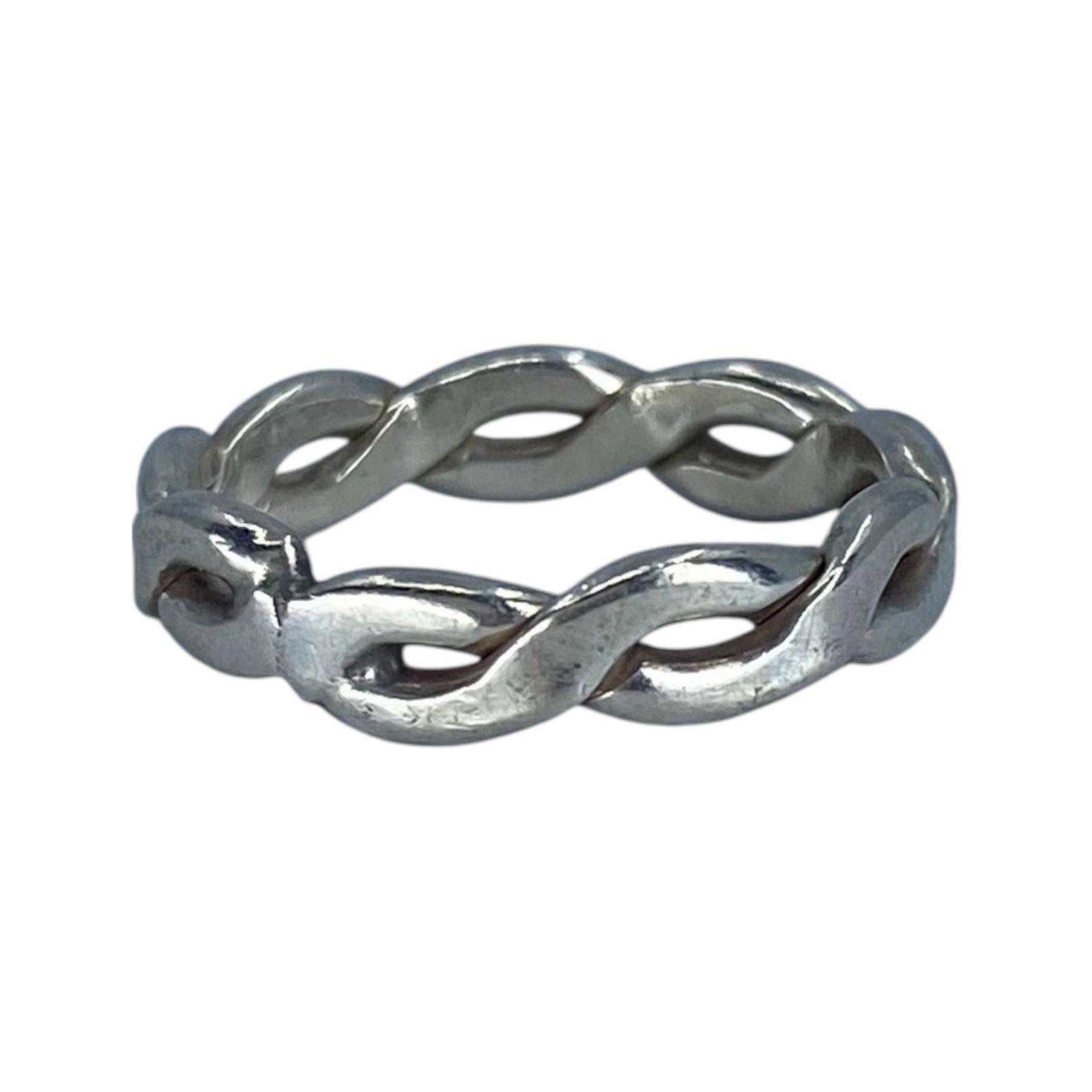 Sterling Braided Band Ring 2.1g sz 4 (1 of 3)