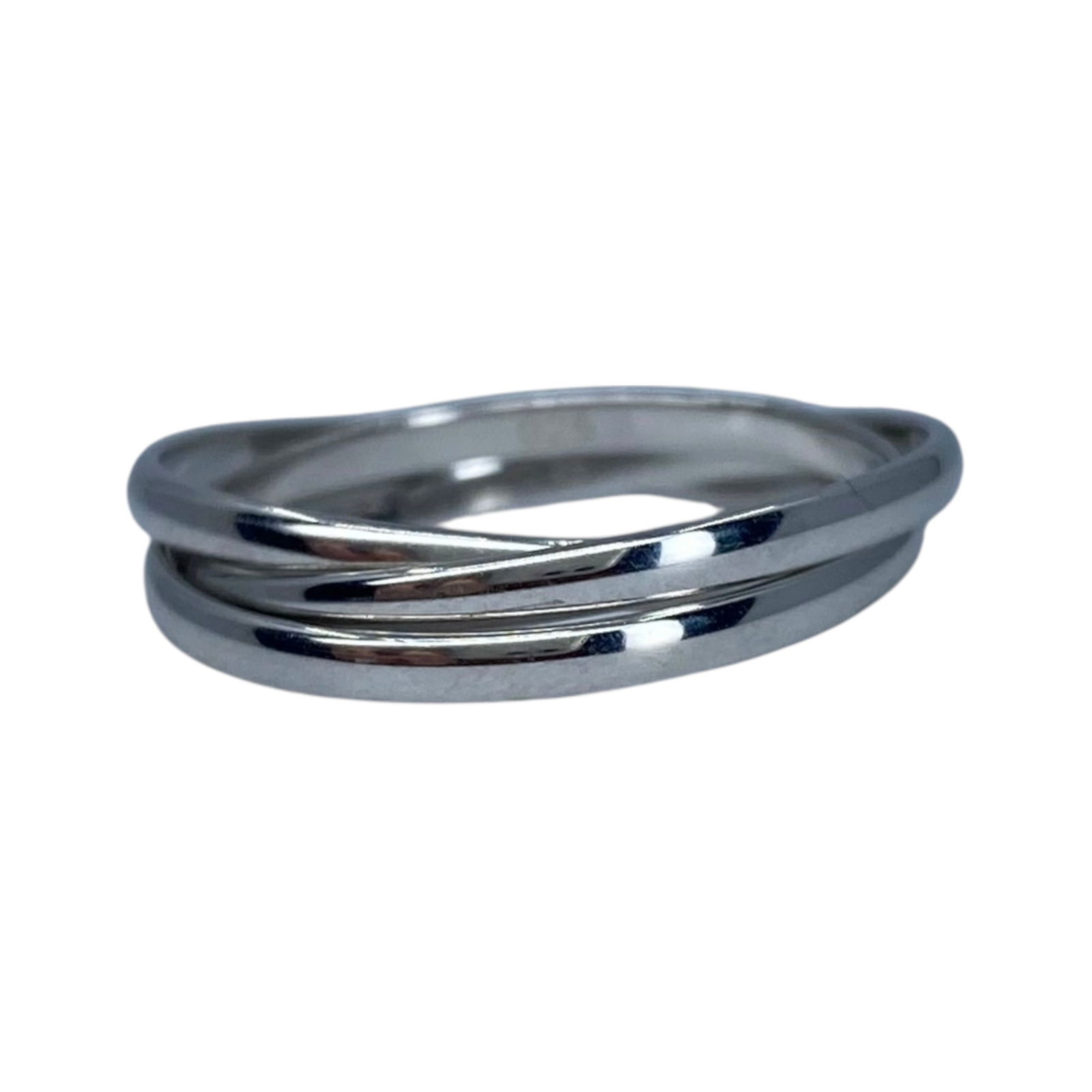 Sterling Triple Interlocked Ring 3g sz 9 (1 of 4)