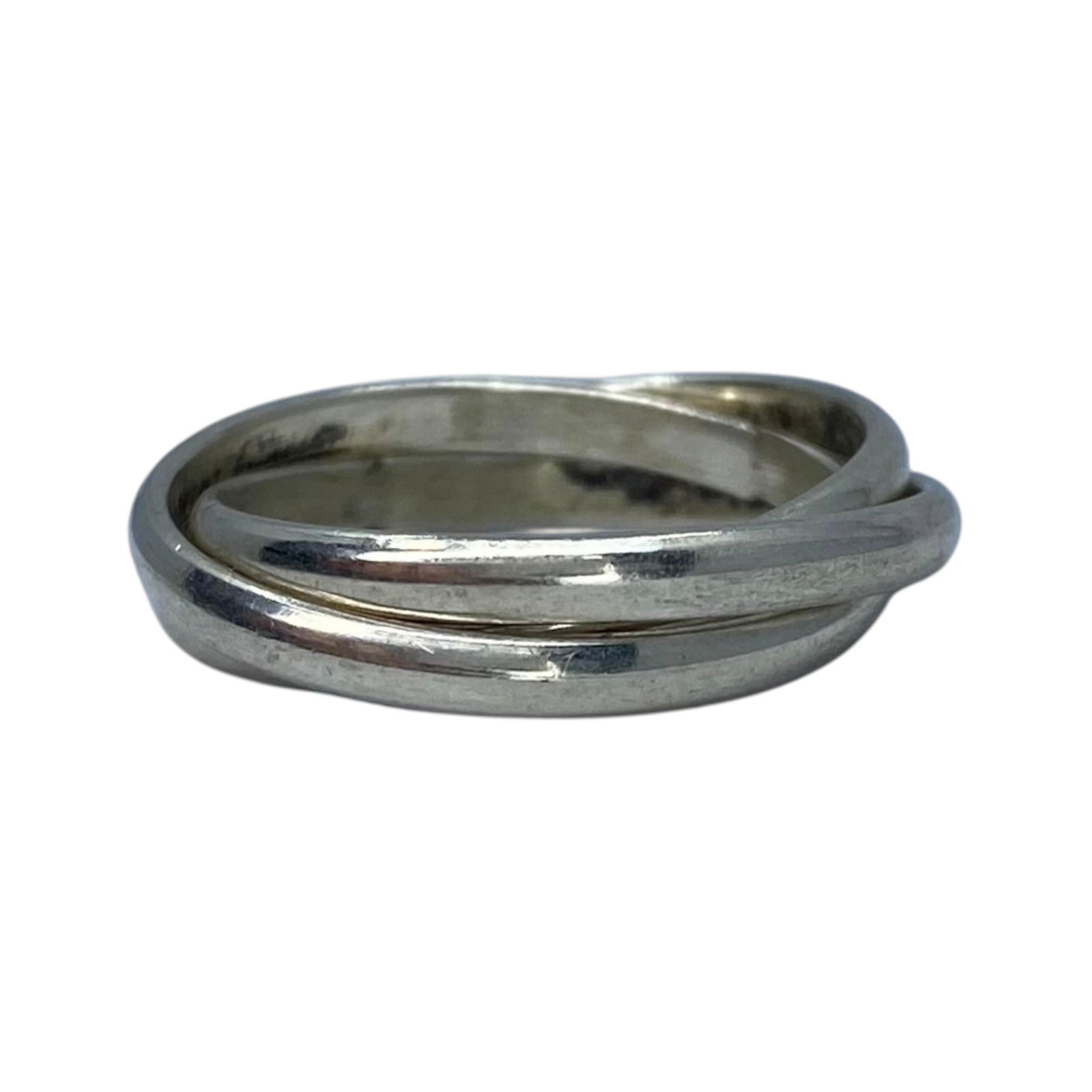 Sterling Triple Interlocking Ring 3.1g sz 5 (1 of 3)