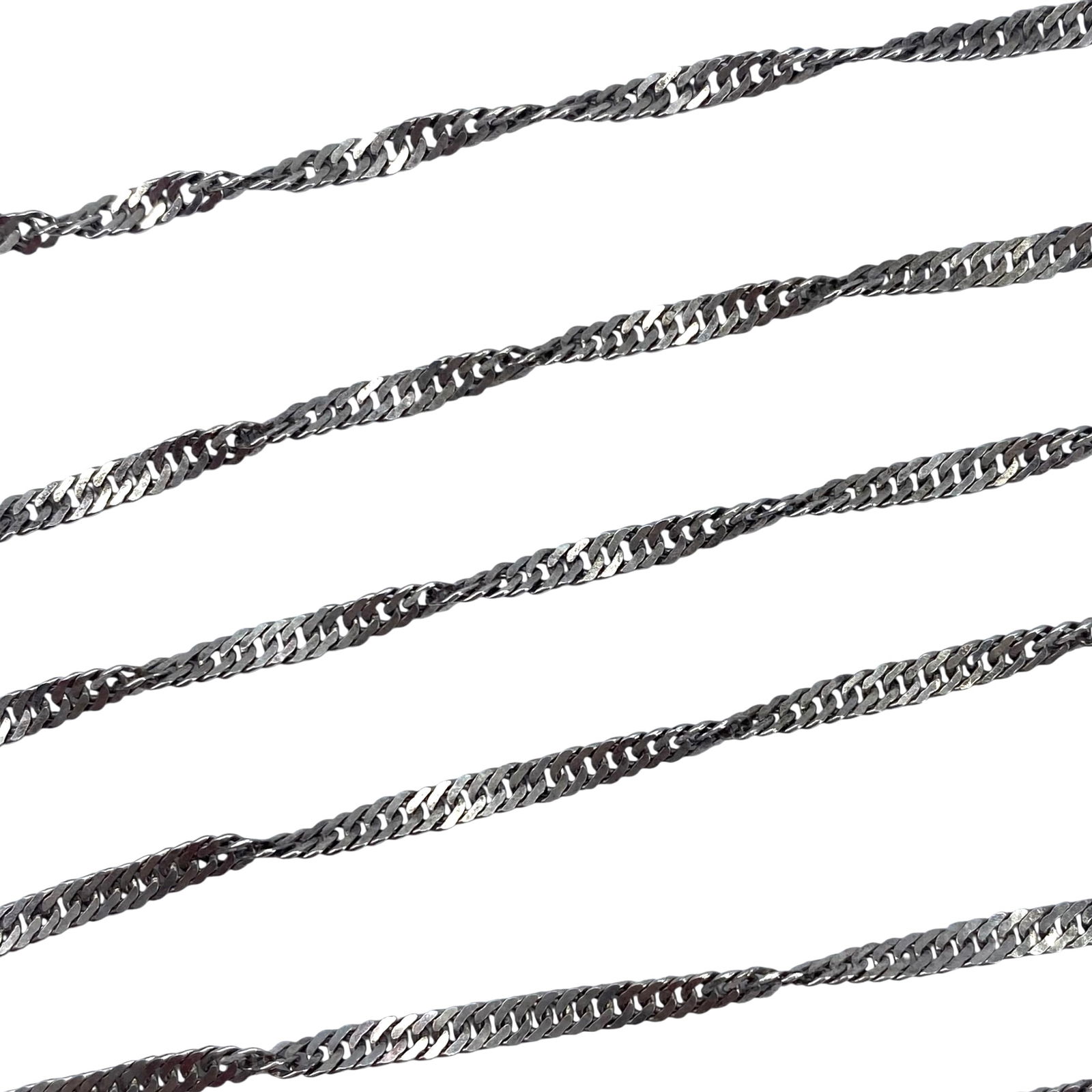 Signed India Sterling Herringbone Twist Chain 23.5in 4.6g: Signed Sterling Herringbone Twist Chain 23.5in 4.6g, Engraved AZ 925 India