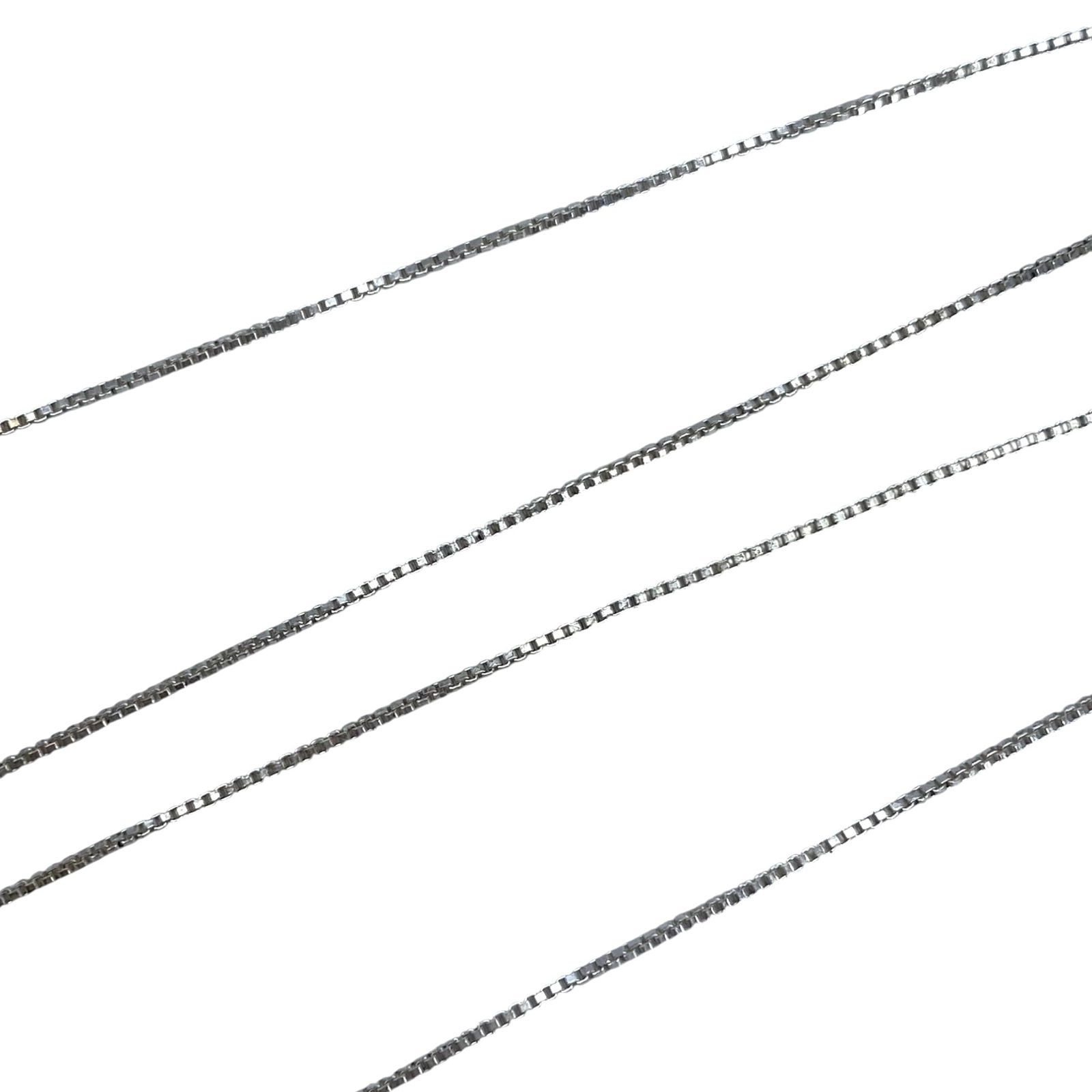 Signed Sterling Box Chain 18in 1.3g: Signed Sterling Box Chain 18in 1.3g Engraved with a Circle and Triangle, 925 Italy