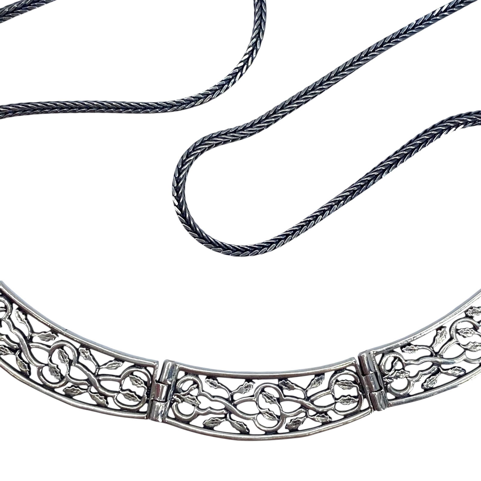 Sterling Open Work Vine Necklace 16in 14g (1 of 5)