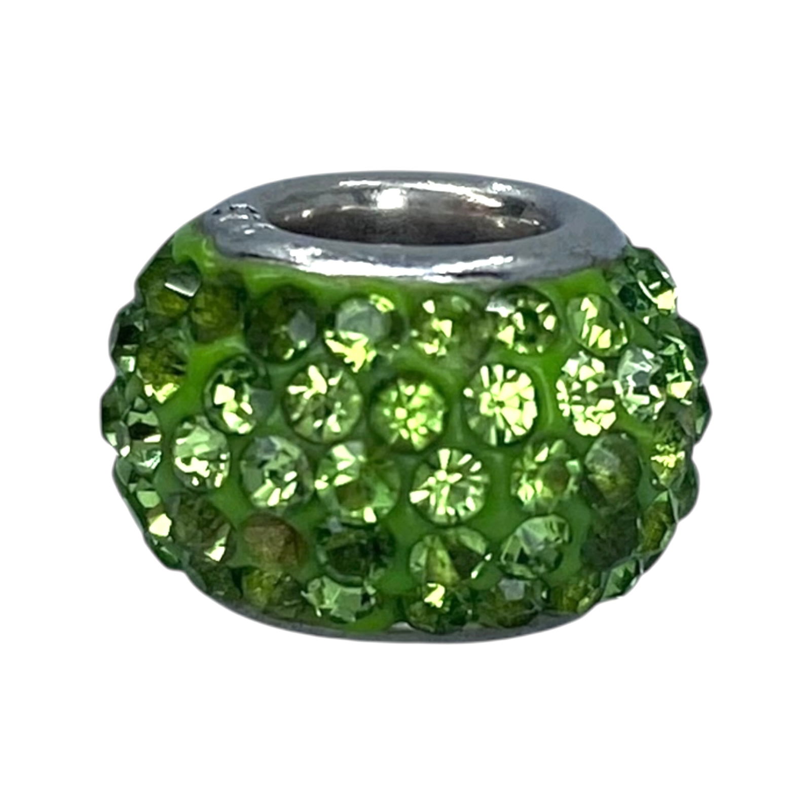 Sterling Green Rhinestone Cluster Charm 1.41g: Sterling Green Rhinestone Cluster Charm 1.41g Engraved 925, Sold as is: missing a few stones