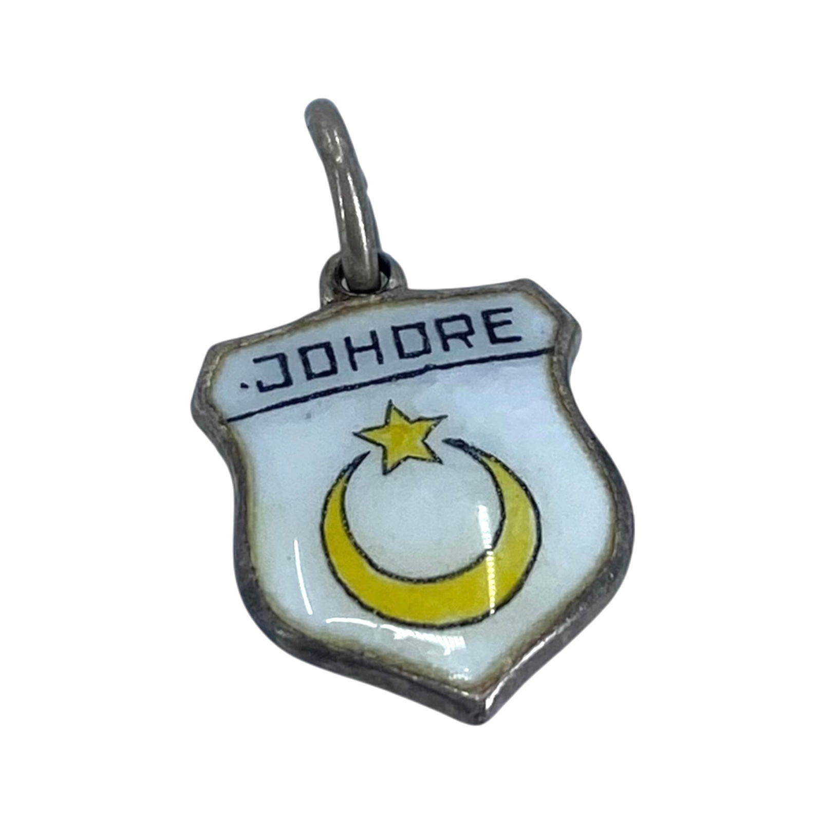 Sterling Johore Resin Charm 1.34g: Sterling Johore Resin Charm 1.34g Engraved Sterling Silver