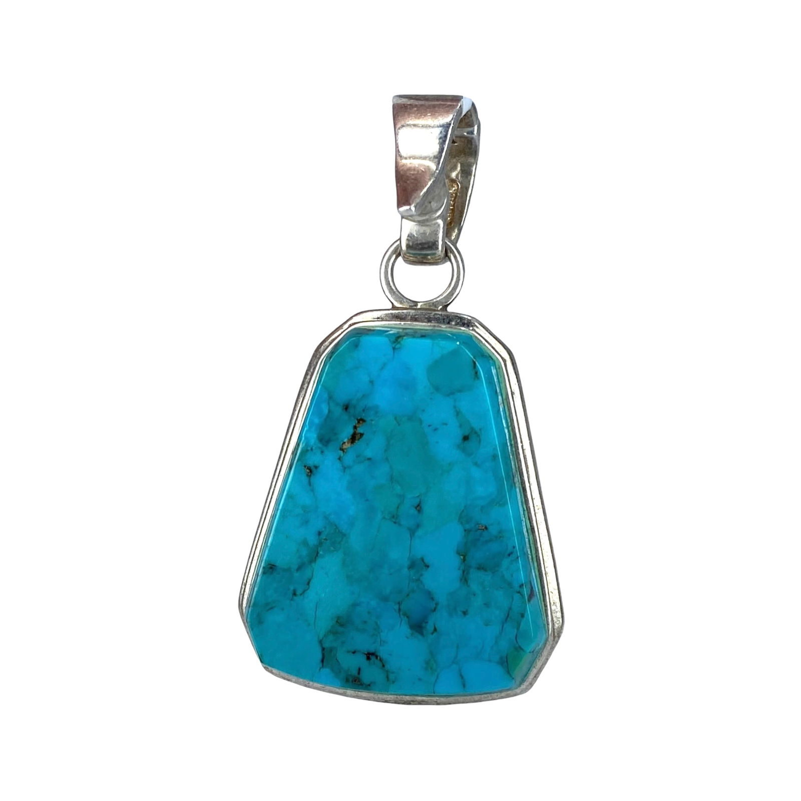 Barse Sterling Chunky Turquoise Pendant 15.21g: Barse Sterling Chunky Turquoise Pendant 15.21g Engraved Barse 925 Thailand Copyright, Clip on bail has been sealed closed -sold as is