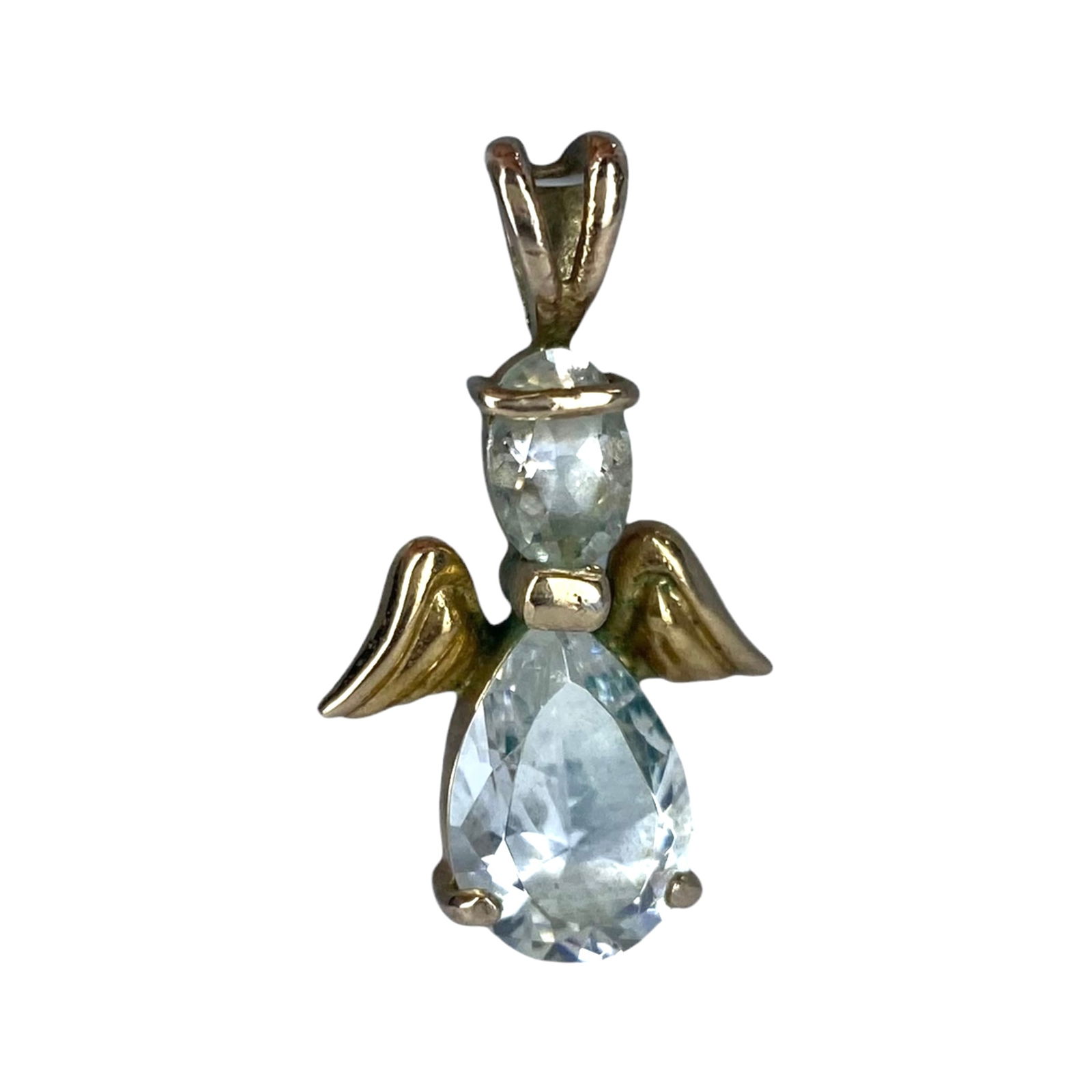 Ross Simons Gold Over Sterling Rhinestone Angel Pendant 2.13g: Ross Simons Gold Over Sterling Rhinestone Angel Pendant 2.13g Engraved R 925 China