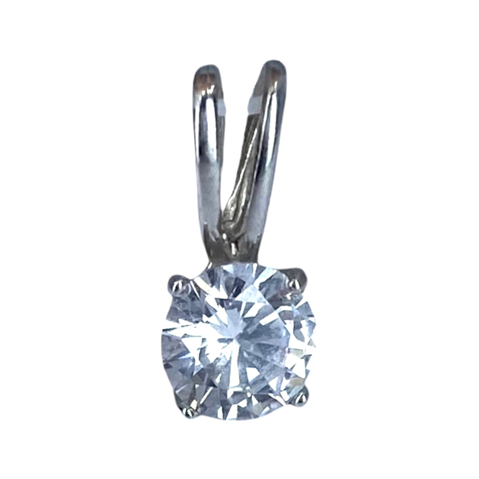 Signed Sterling Round Rhinestone Pendant 0.4g: Signed Sterling Round Rhinestone Pendant 0.4g, Engraved ATI 925 China, Sold as is - Broken Bail