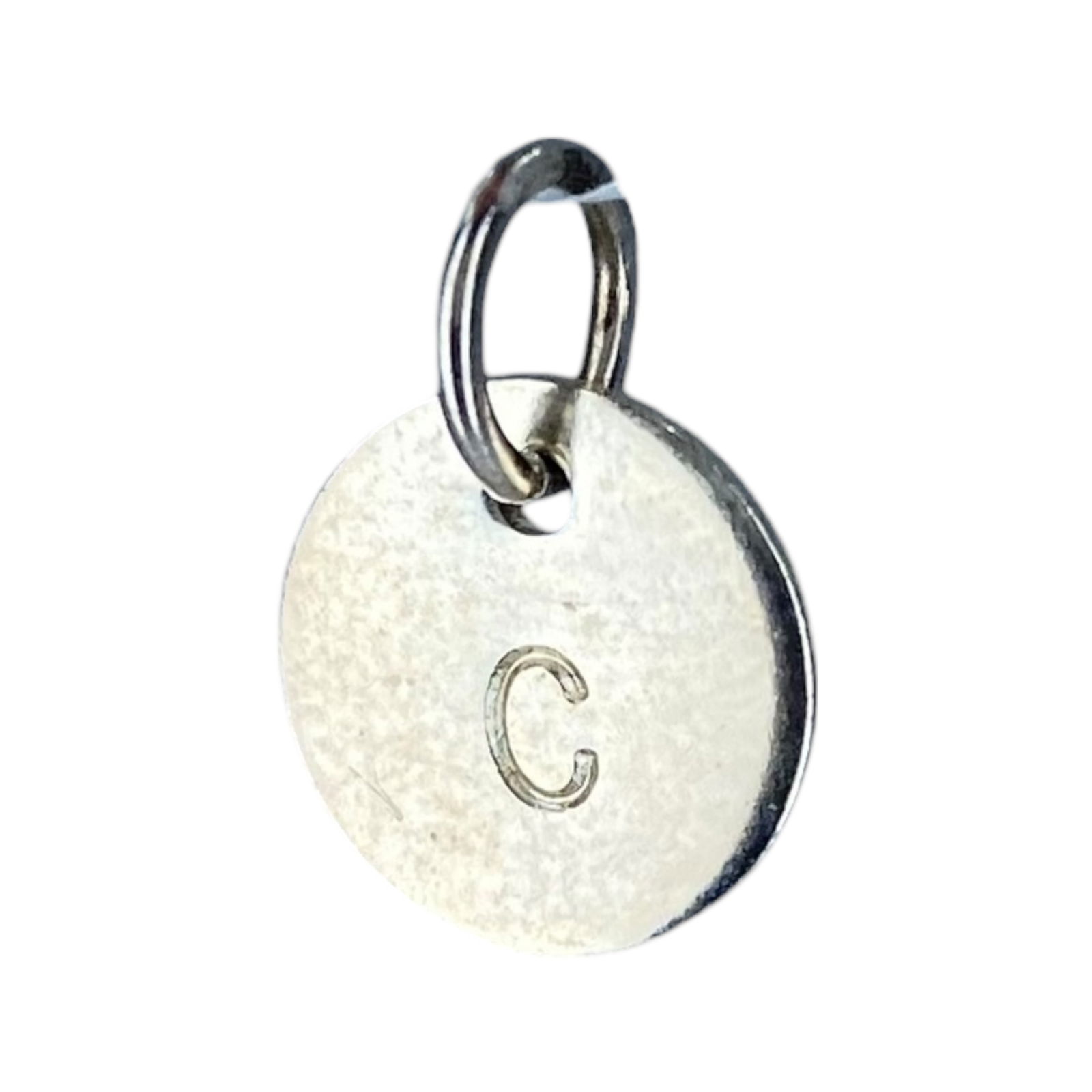 Sterling Small Circle C Engraved Charm 0.6g: Sterling Small Circle C Engraved Charm 0.6g