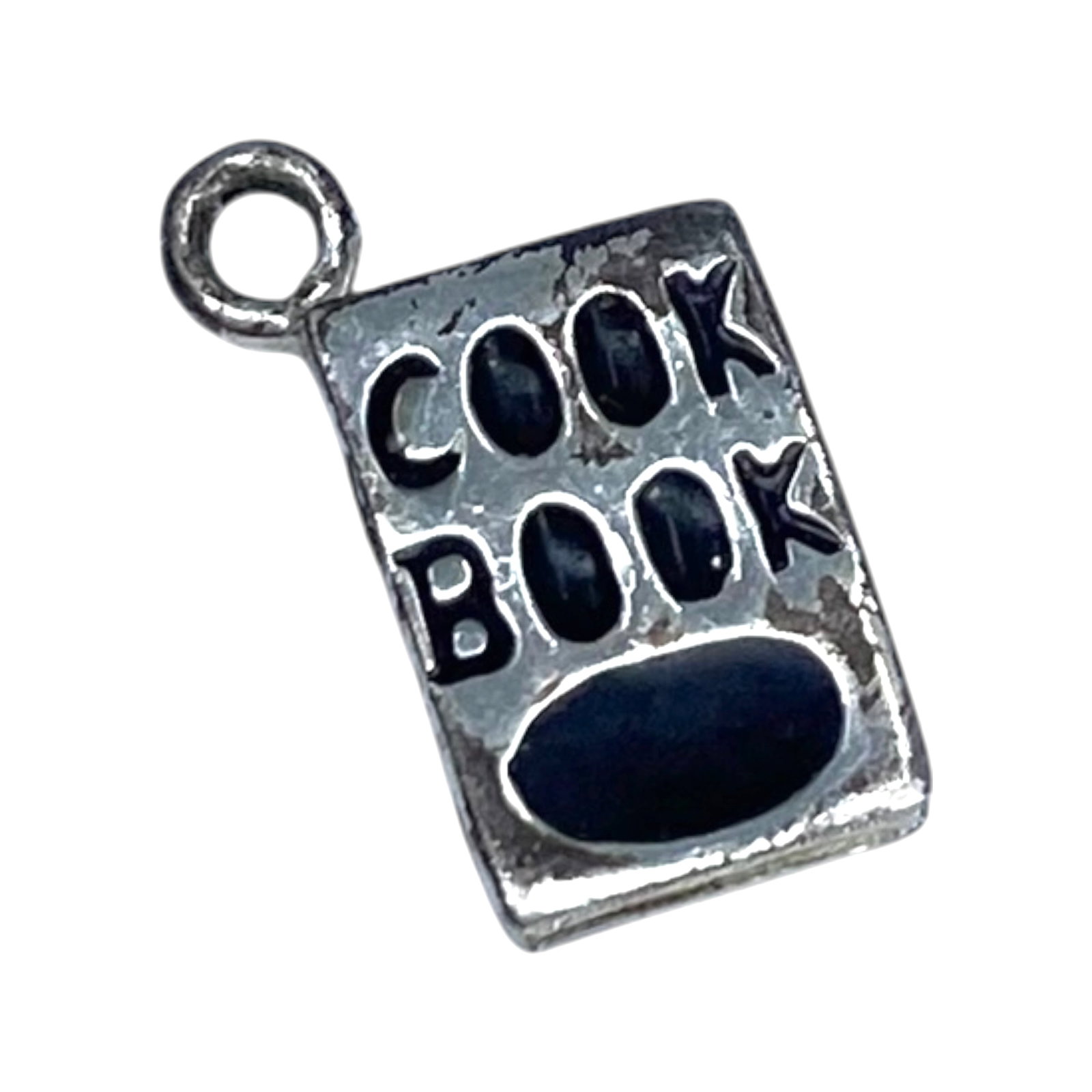 Signed Sterling Cookbook Charm 1g: Signed Sterling Cookbook Charm 1g Engraved 925 Jez(?) In cursive, and copyright
