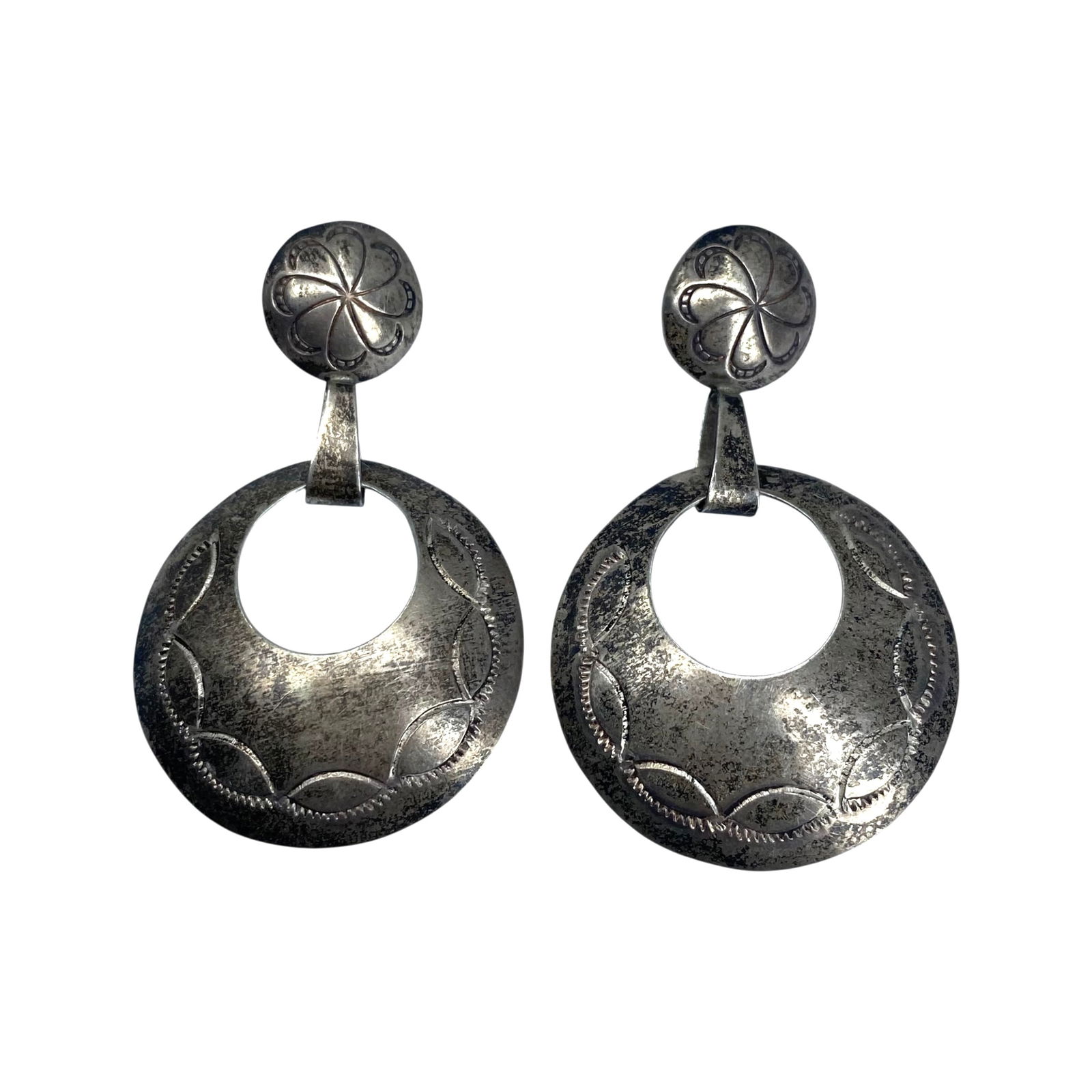 Sterling Native Stamped Vintage Earrings 8.5g: Sterling Native Stamped Vintage Earrings 8.5g
