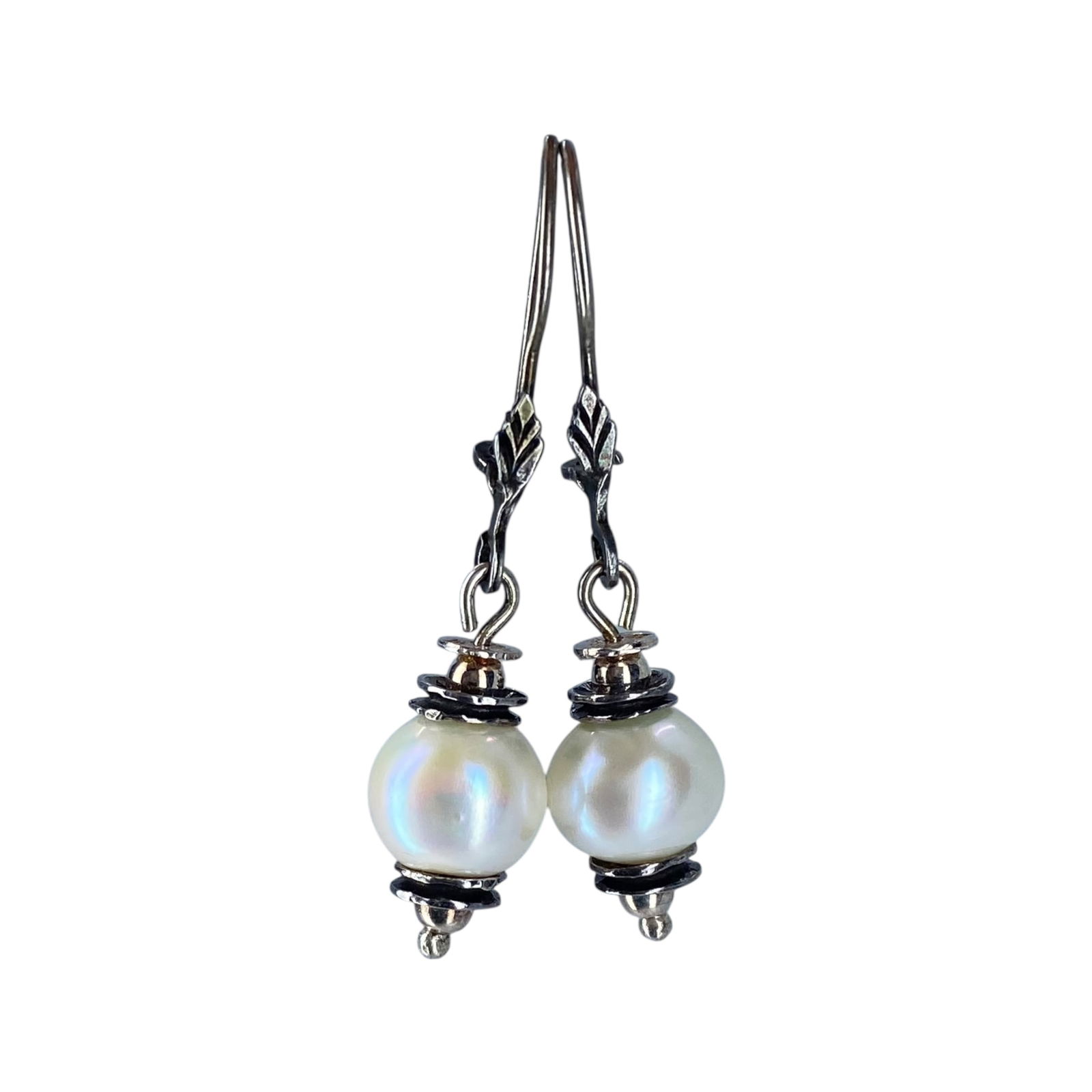 Silpada Sterling Light The Way Pearl Earrings 4g: Silpada Sterling Light The Way Pearl Earrings 4g Engraved with Silpada Hallmark, 925, Israel