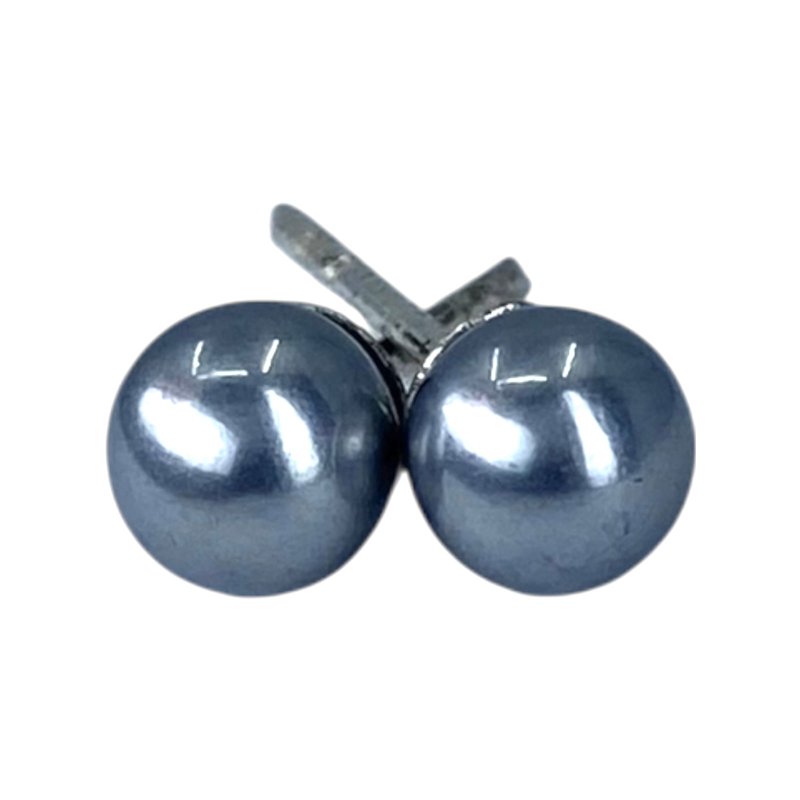 Sterling Faux Grey Pearl Stud Earrings 0.3g: Sterling Faux Grey Pearl Stud Earrings 0.3g Sold as is- looks as if it may be chipping