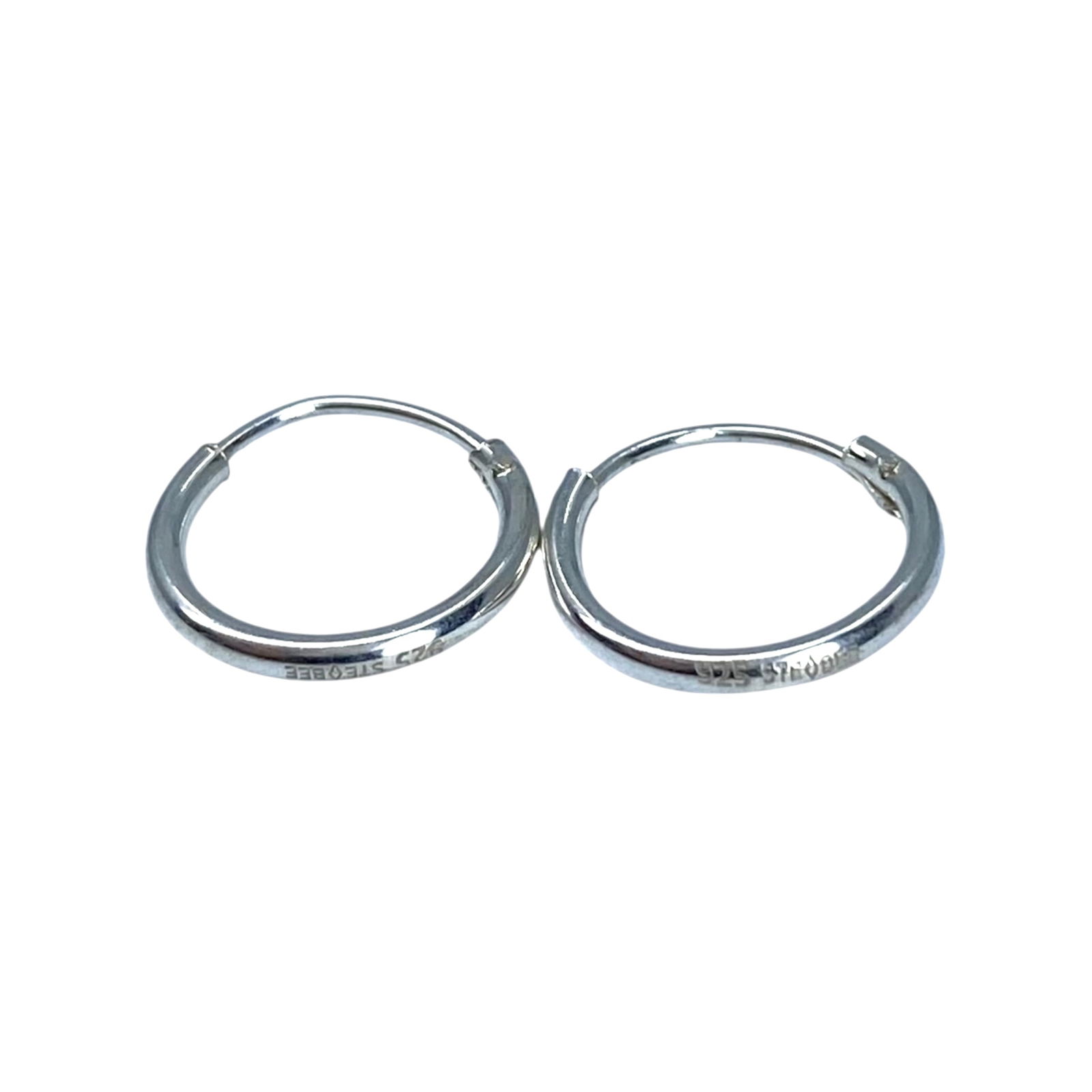 Signed Sterling Ear Hugger Hoop Earrings 0.3g: Signed Sterling Ear Hugger Hoop Earrings 0.3g Engraved 925 STE, a Diamond Shape, BEE ?