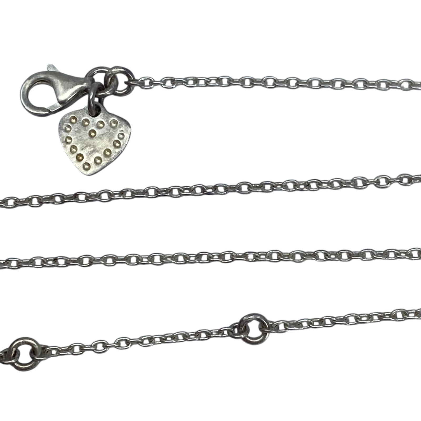 Sterling Cable Chain with Heart Charm 20in 3.2g: Sterling Cable Chain with Heart Charm 20in 3.2g Engraved 925