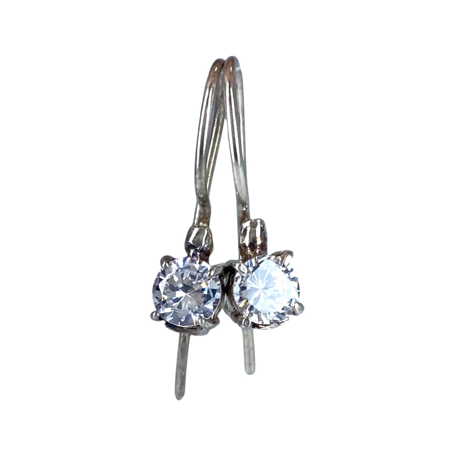 Sterling Round Rhinestone Hook Earrings 2g: Sterling Round Rhinestone Hook Earrings 2g Engraved 925?