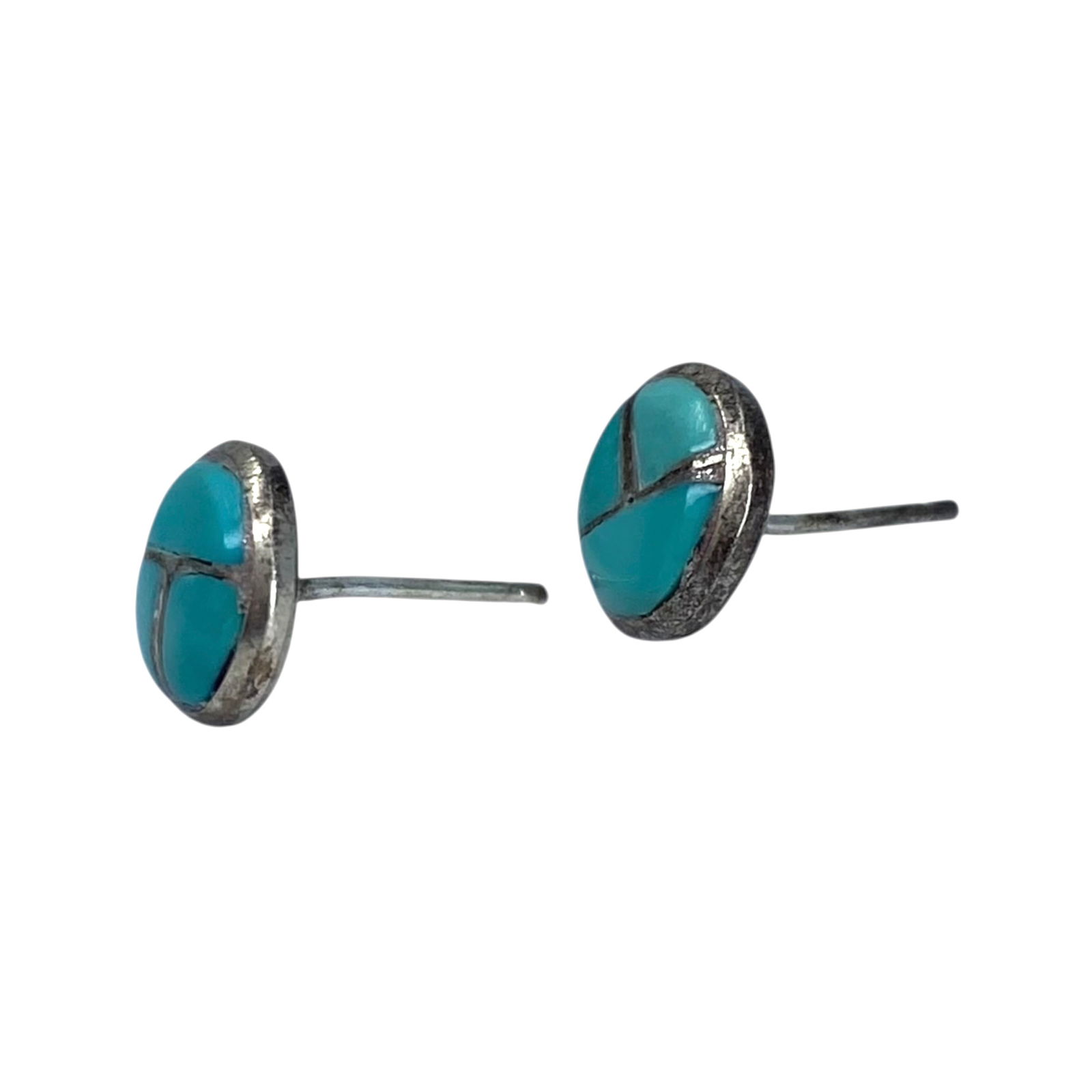 Sterling Turquoise T Stud Earrings 1g: Sterling Turquoise T Stud Earrings 1g