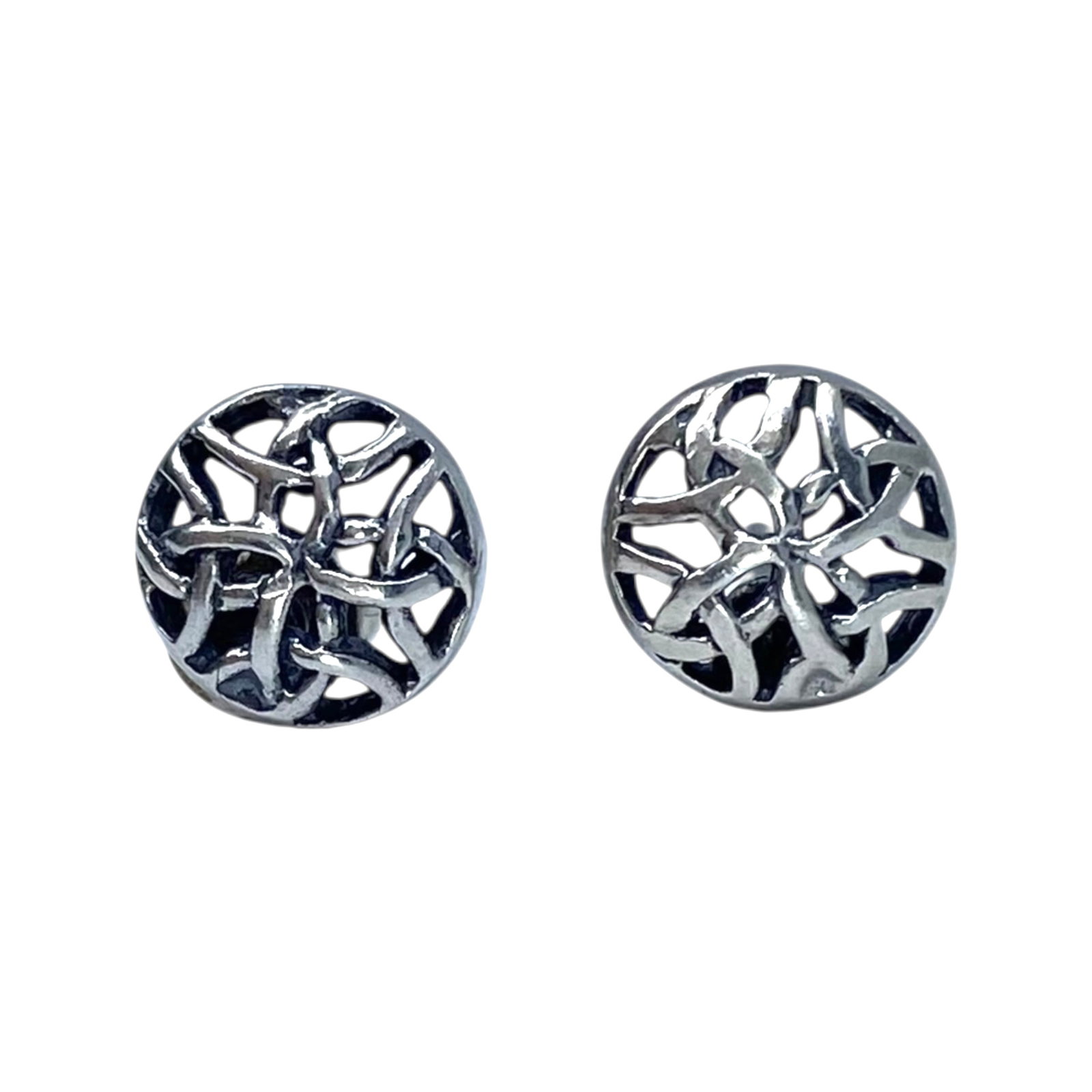 Sterling Intertwined Cut Out Stud Earrings 1.2g (1 of 3)