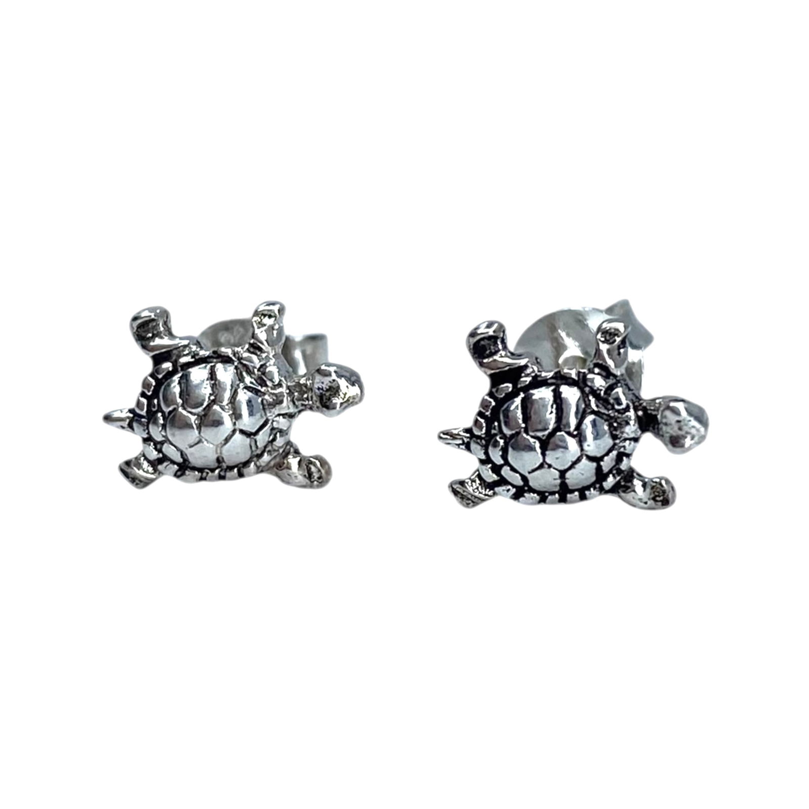 Sterling Turtle Stud Earrings 1g: Sterling Turtle Stud Earrings 1g Engraved 925 on earring backs
