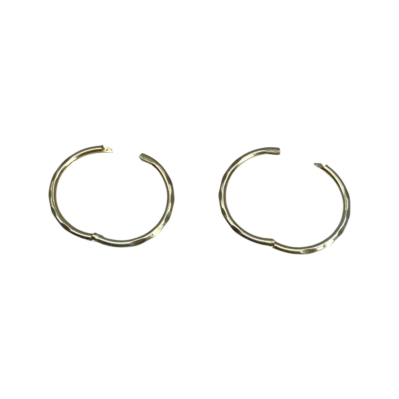 Gold Over Sterling Hammered Small Hoop Earrings 1g: Gold Over Sterling Hammered Small Hoop Earrings 1g