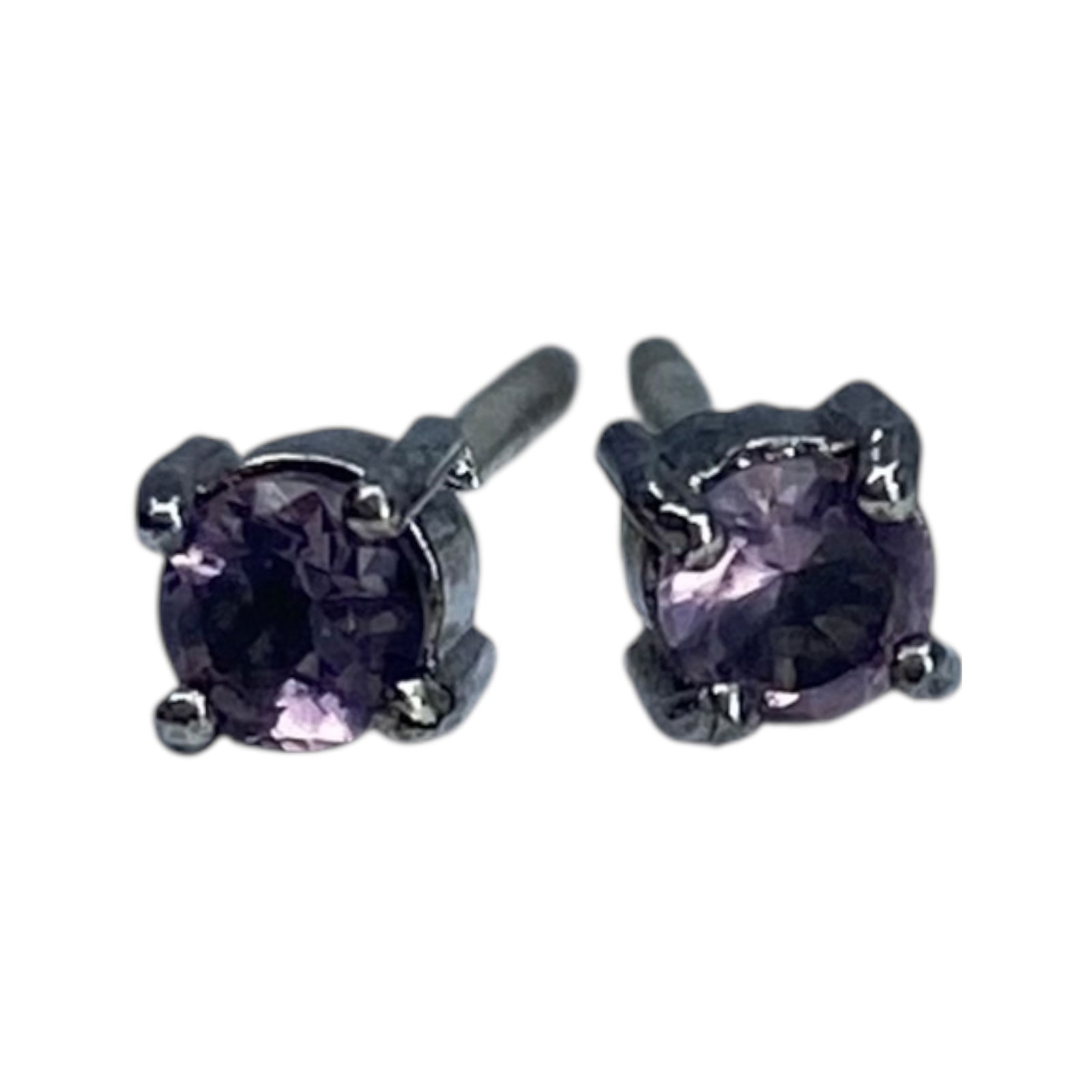 Sterling Purple Rhinestone Stud Earrings 0.51g: Sterling Purple Rhinestone Stud Earrings 0.51g