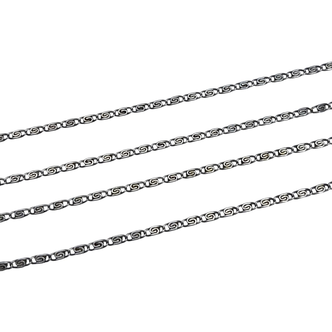 Sterling Scroll Link Chain 19in 3.5g: Sterling Scroll Link Chain 19in 3.5g Engraved Sterling
