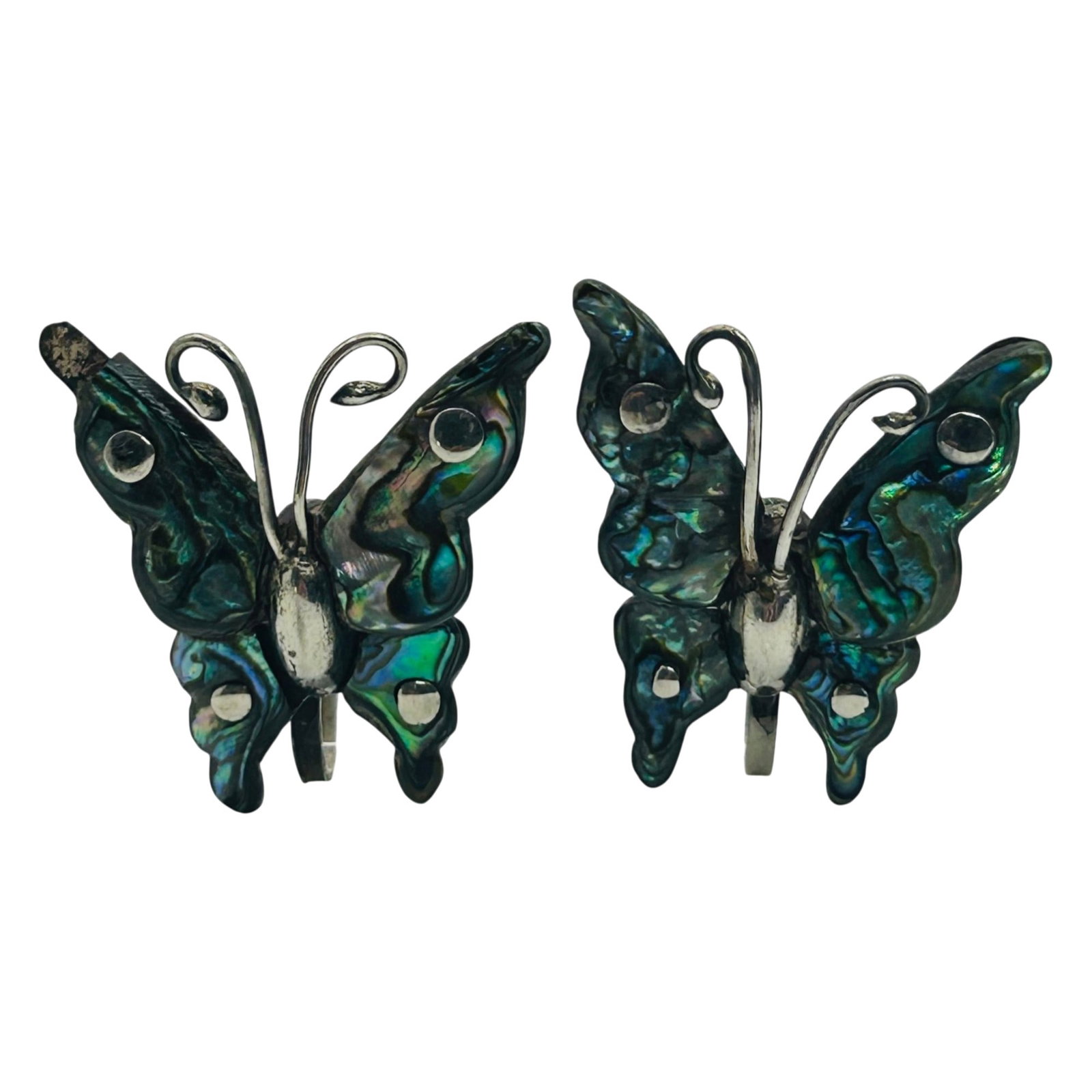 Quinto Taxco Sterling A Line Screw Back Butterfly Earrings (1 of 5)