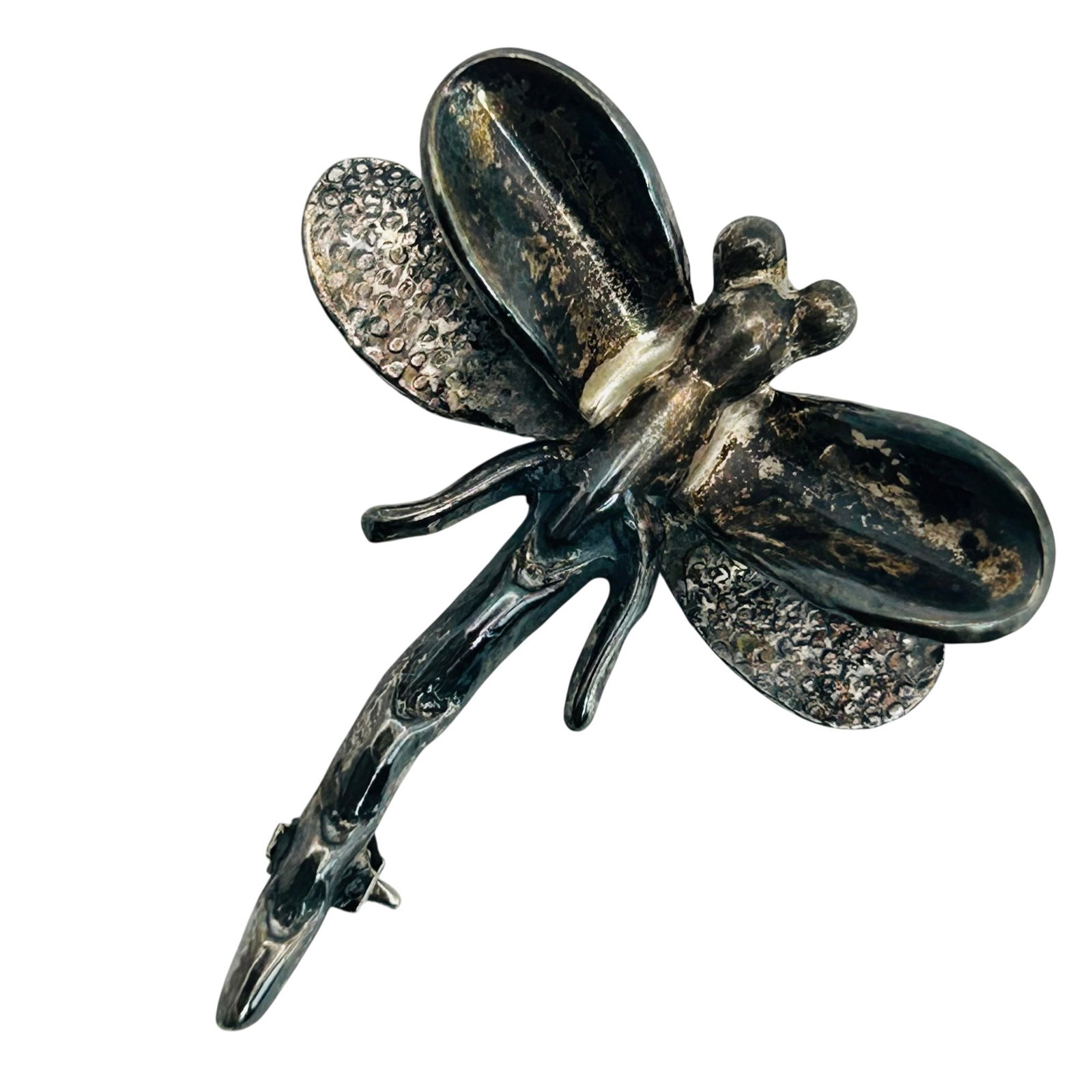 Taxco Sterling Dragonfly Pin: Taxco Sterling dragonfly pin. 7.10g