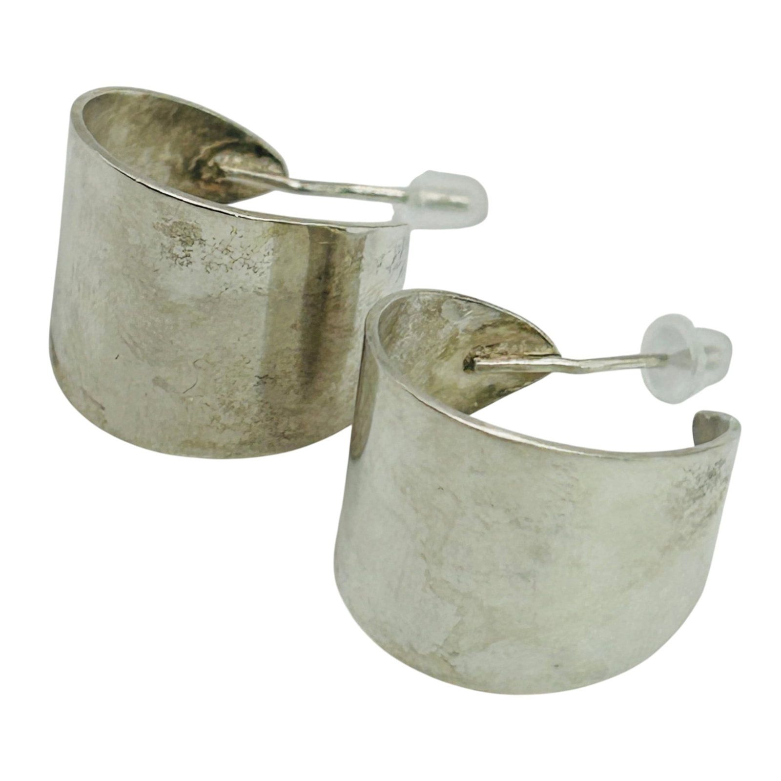 HOB Mexico Sterling Half Hoop Stud Earrings: HOB Mexico Sterling half hoop stud earrings. 9.80g