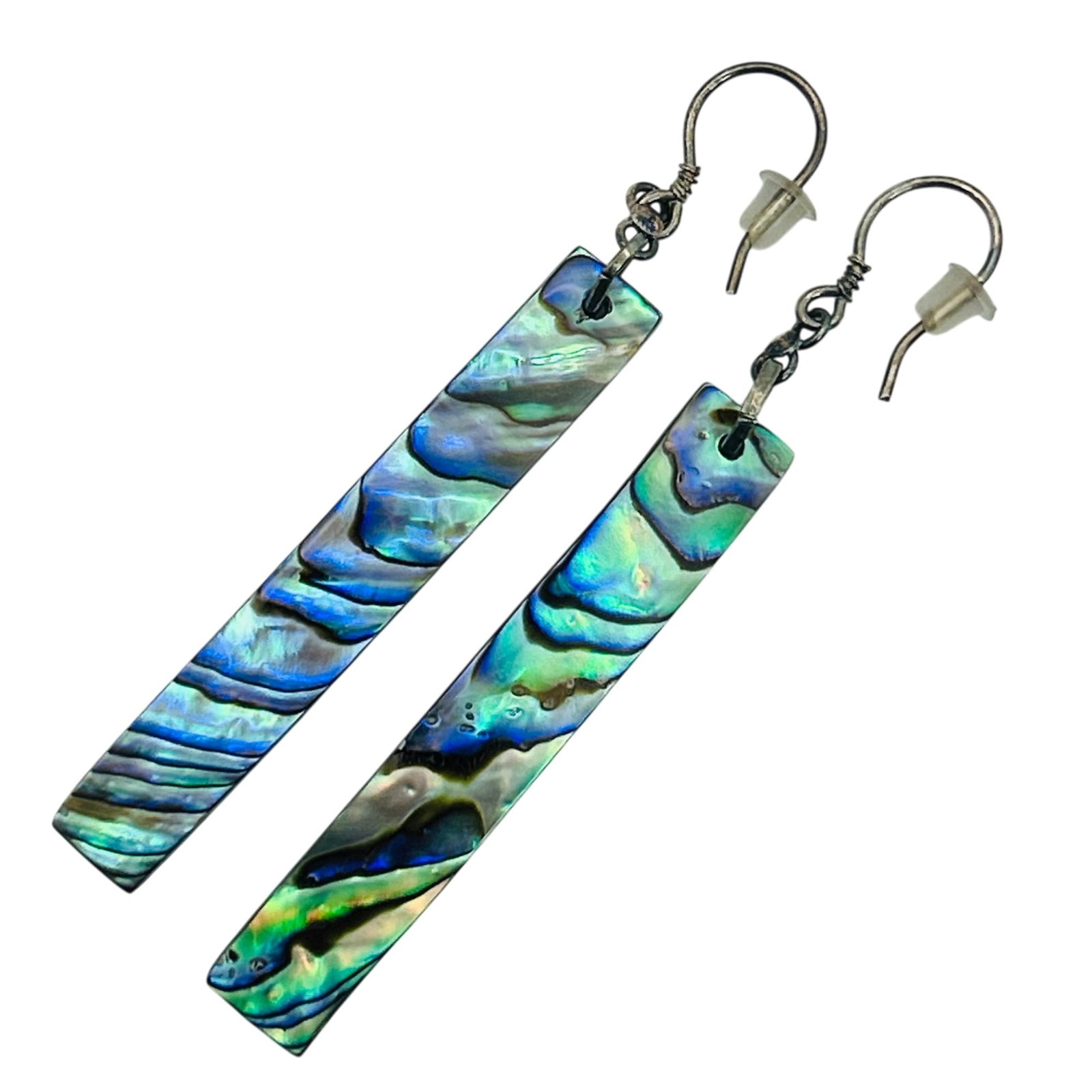 Sterling Southwest Abalone Dangle Earrings: Sterling southwest abalone dangle earrings. 3.60g