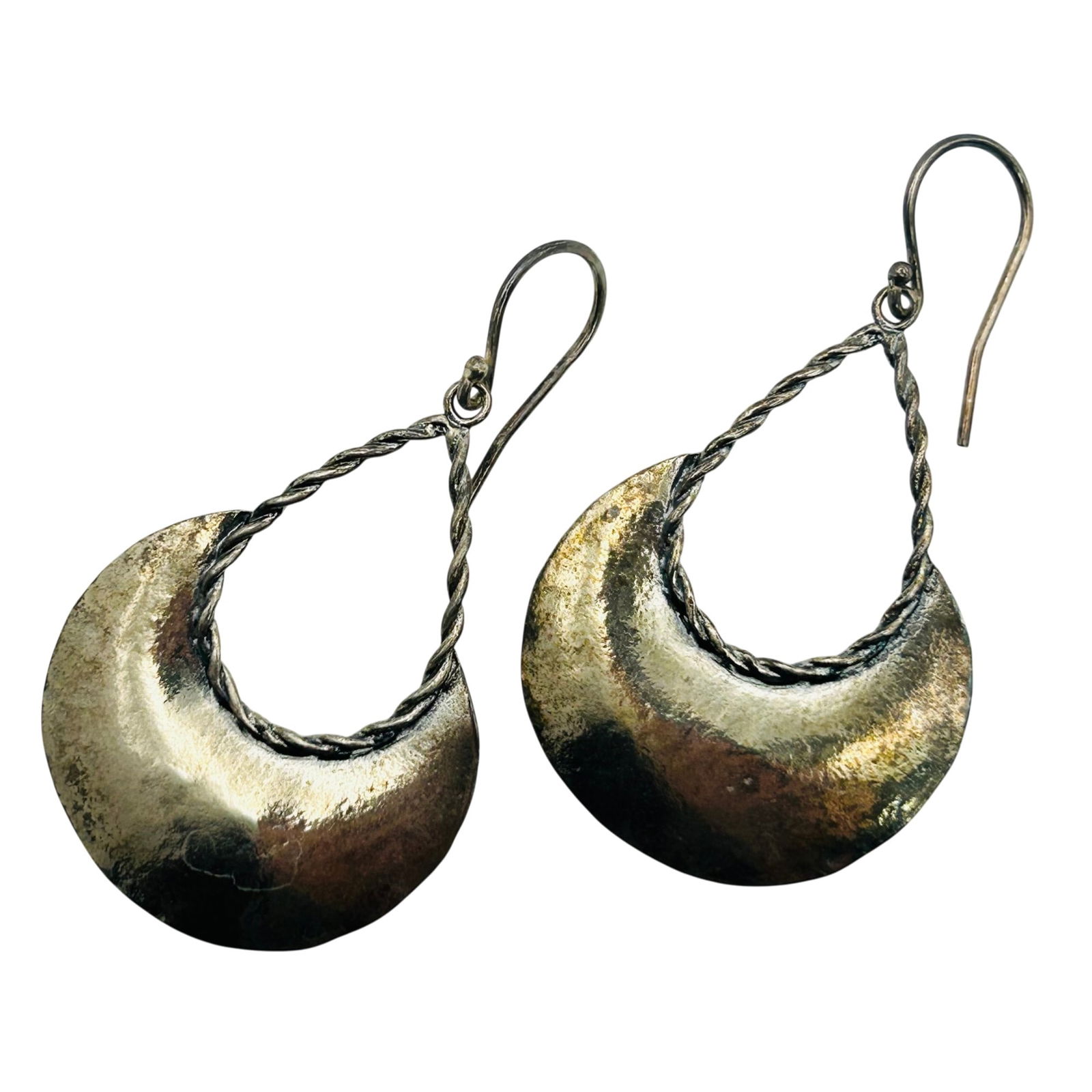 Israel Sterling Hook Back Earrings: Israel Sterling hook back earrings. 5.00g