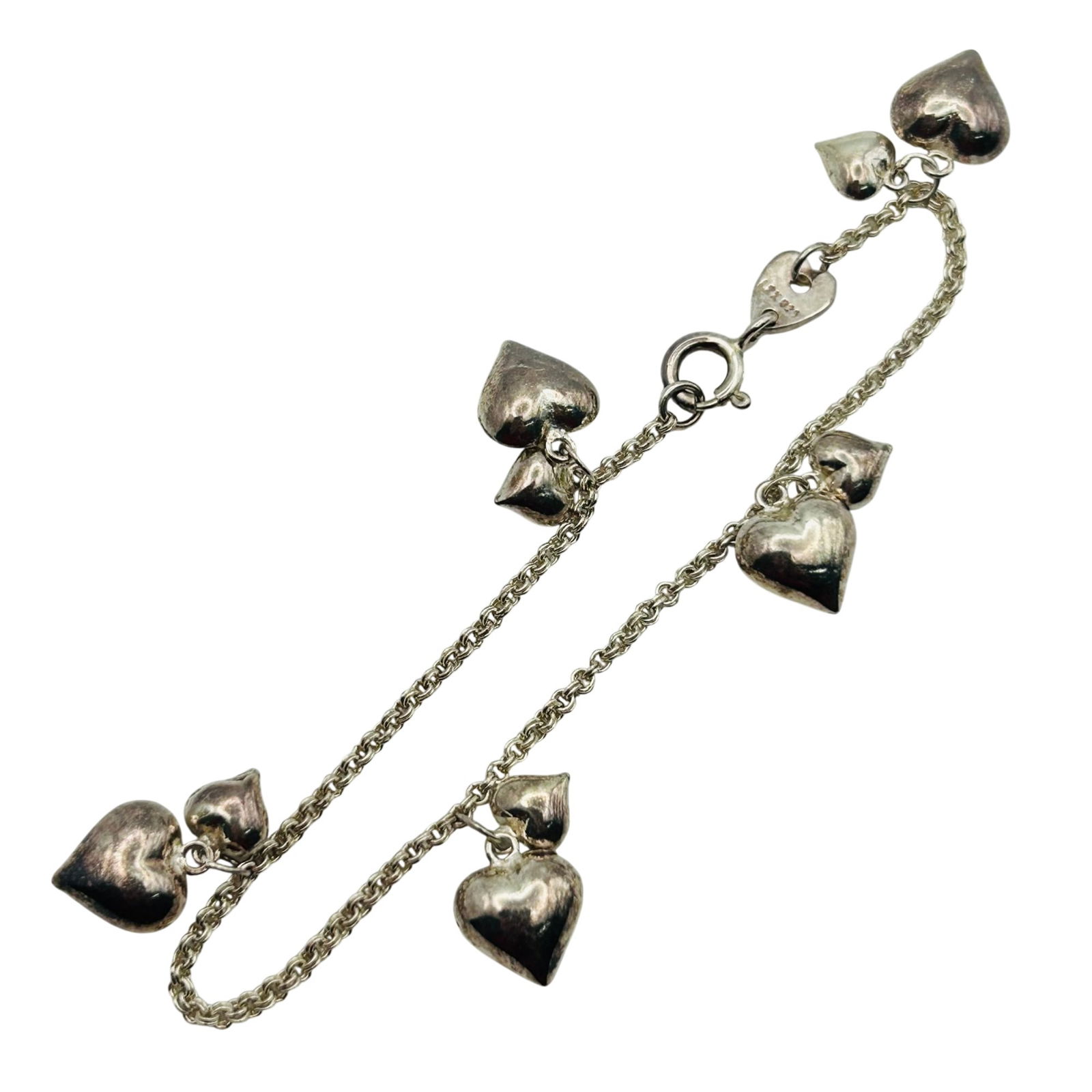 Lex Sterling Heart Charm Cable Chain Bracelet (1 of 3)