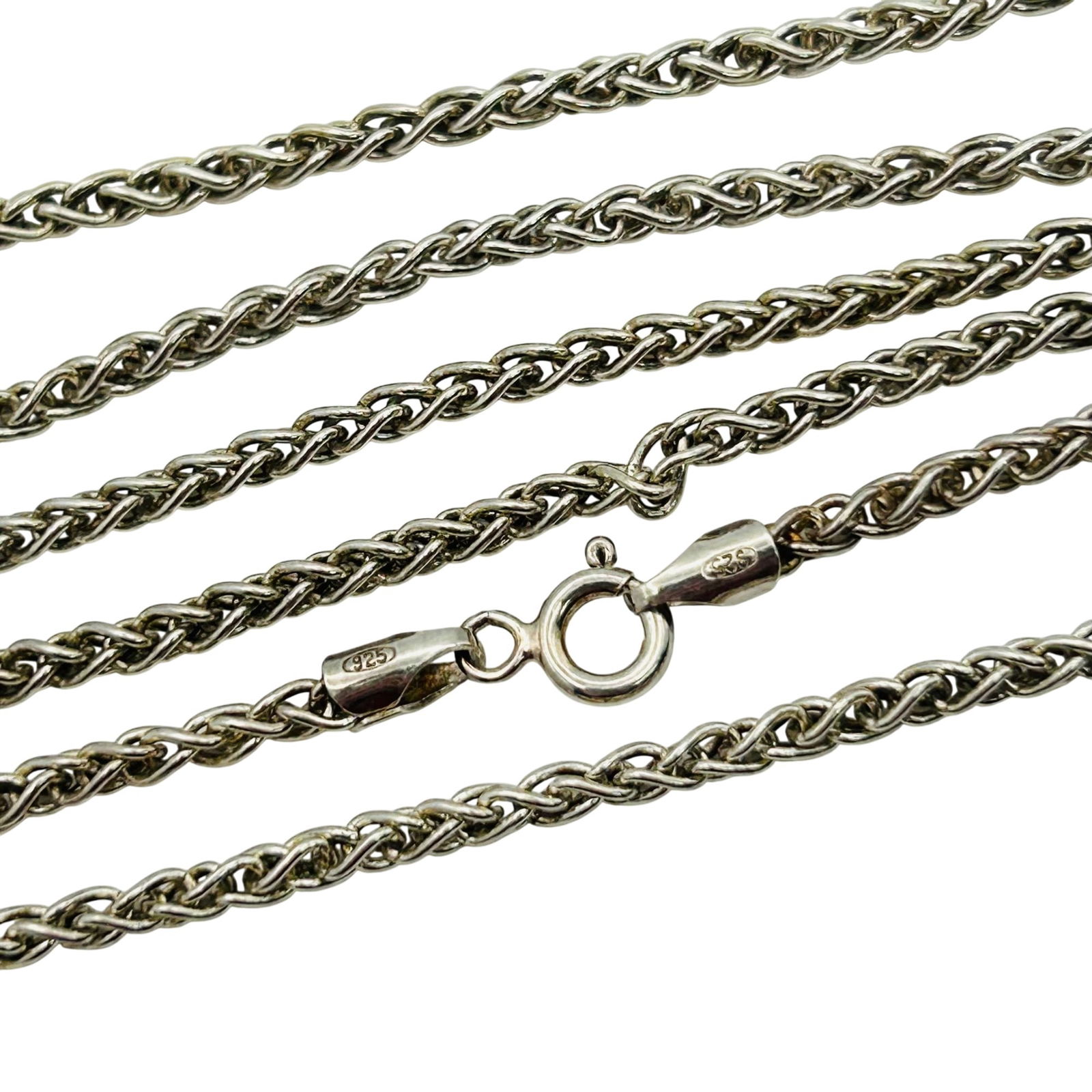 Italy Sterling Wheat Chain Necklace (1 of 4)