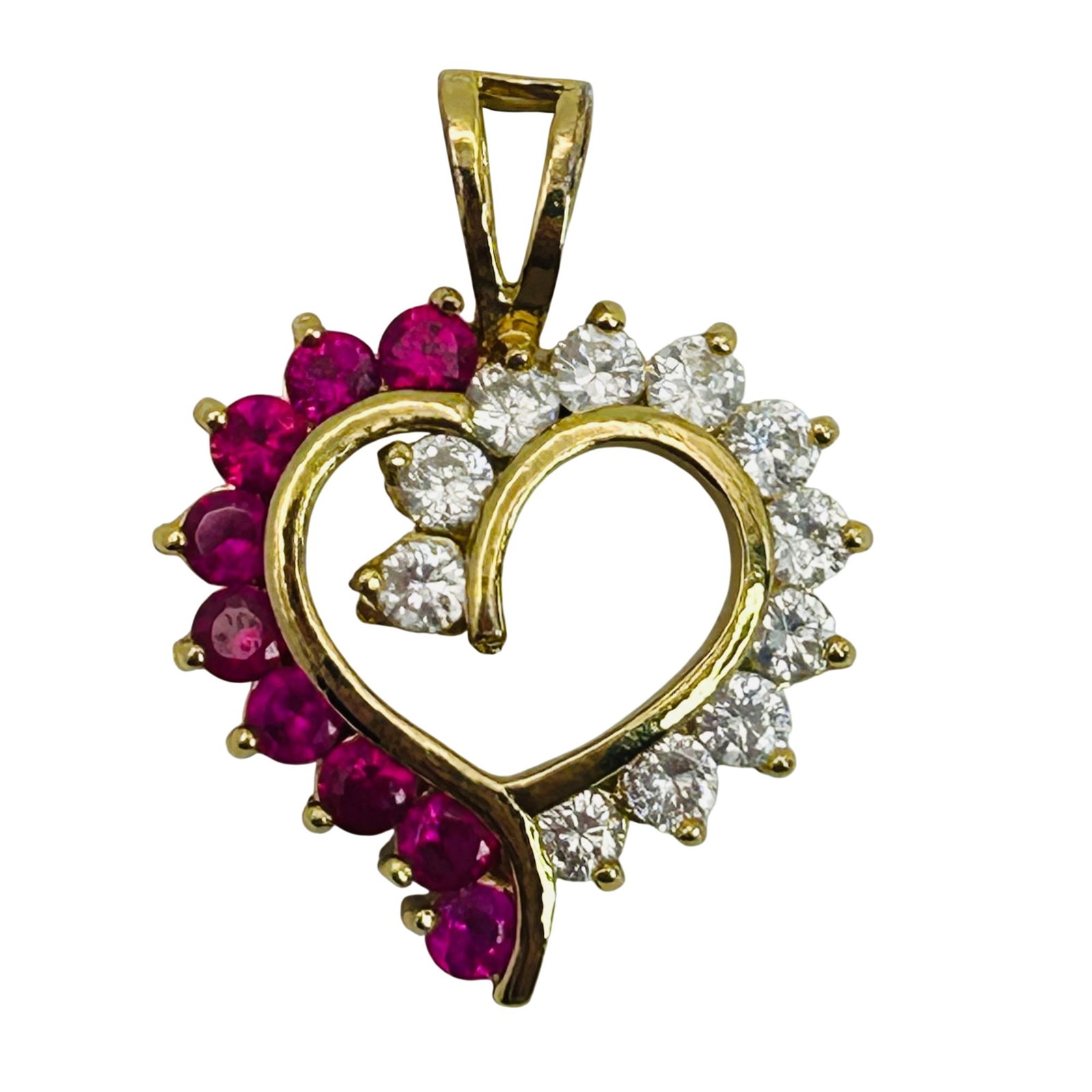 HAN Sterling Pink Topaz Cubic Zirconia Heart Pendant: HAN sterling pink topaz cubic zirconia heart pendant. 4.70g
