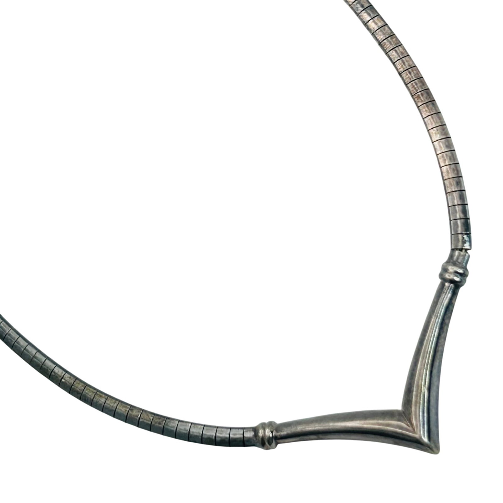 Sterling Pointed Flat Snake Chain Pointed Necklace (1 of 5)