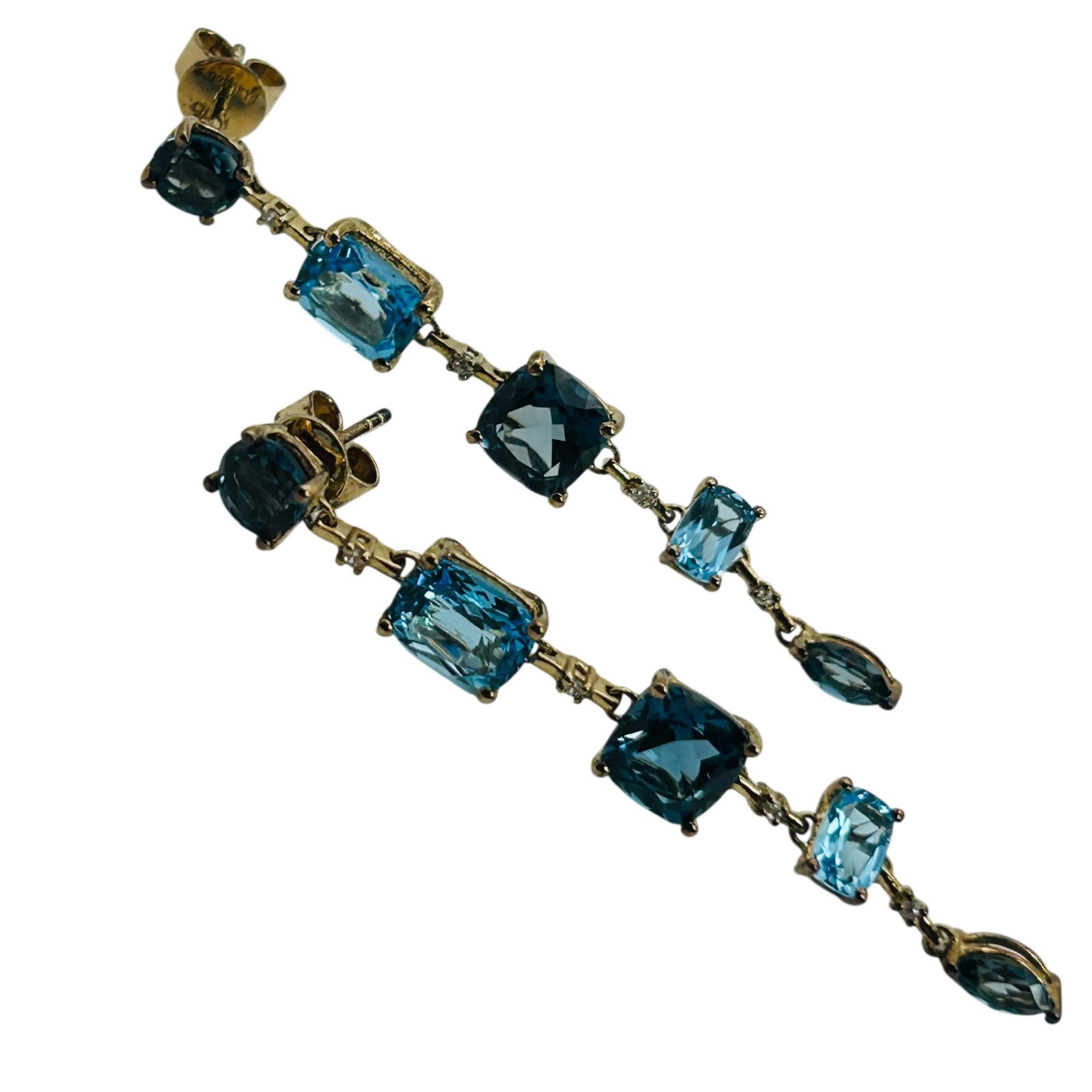 KYJ Sterling Topaz Dangle Stud Earrings: KYJ Sterling topaz dangle stud earrings. 6.00g