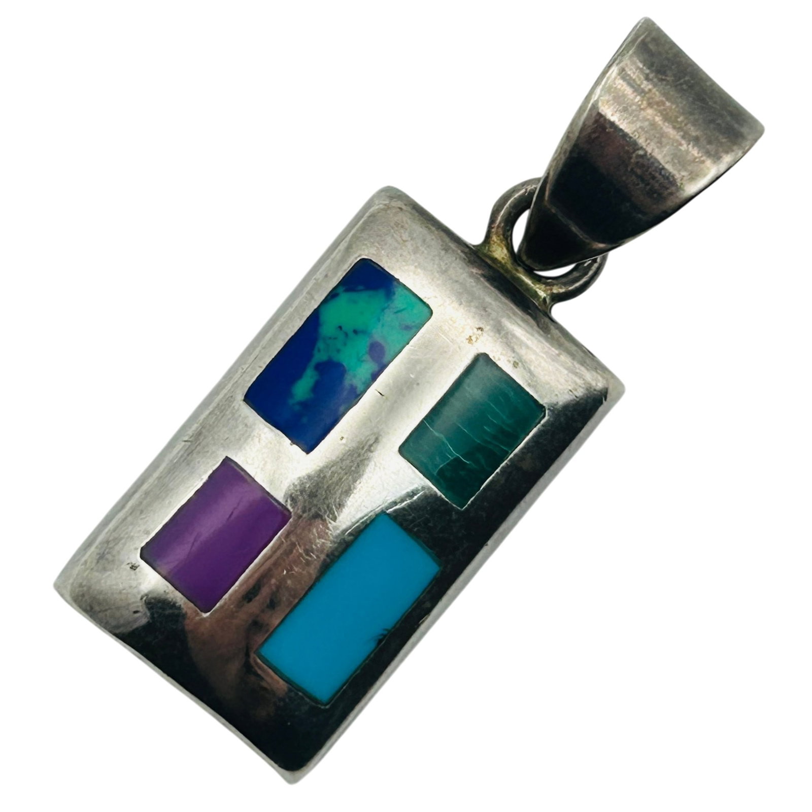 Silpada Sterling Inlay Multi Gem Pendant: Silpada Sterling inlay multi gem pendant. 11.60g