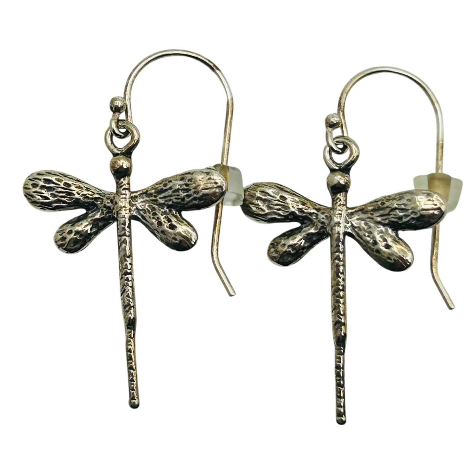 Israel Sterling Dragonfly Hook Back Earrings: Israel Sterling Dragonfly hook back earrings. 3.60g