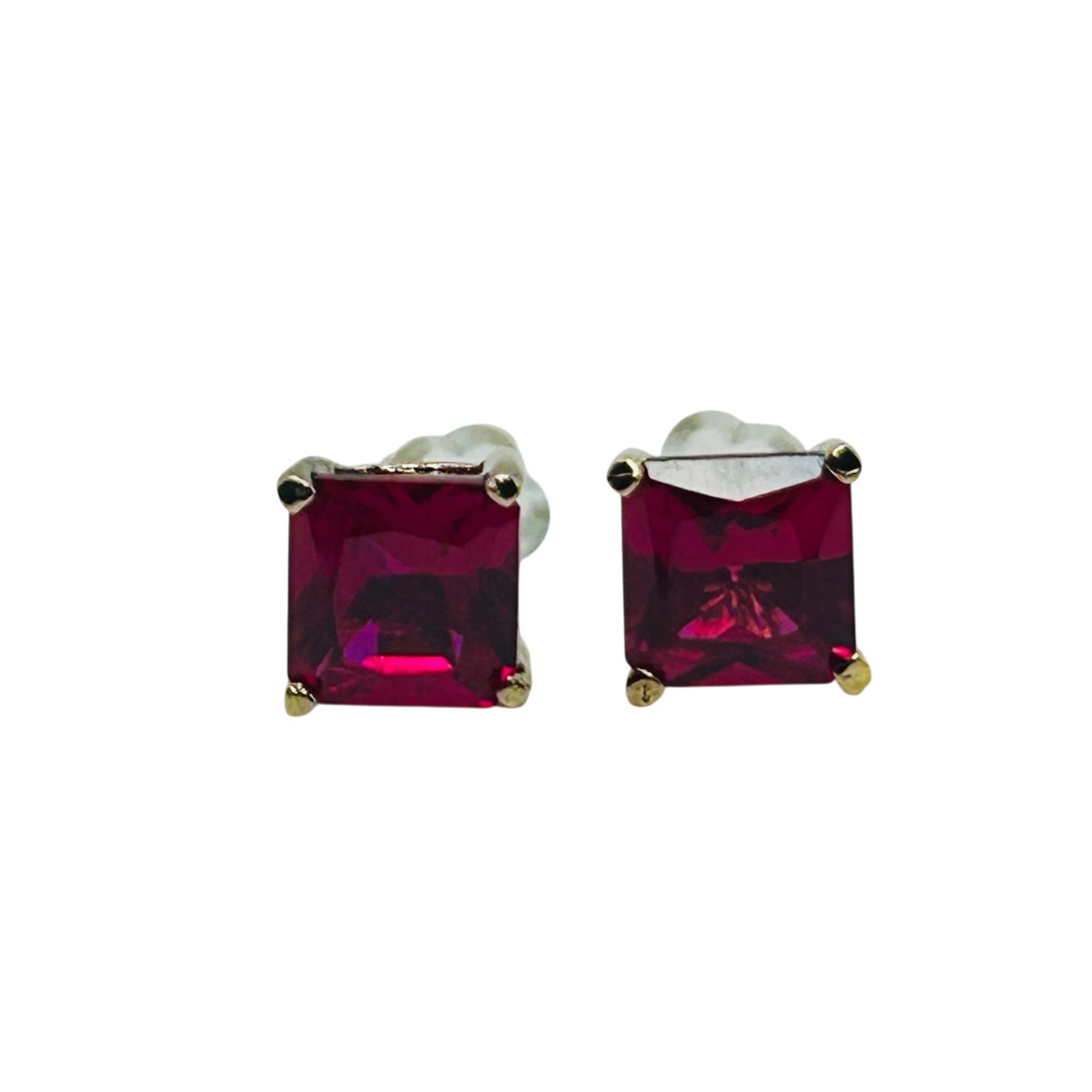 Sterling Ruby Stud Earrings: Sterling ruby stud earrings. 1.70g