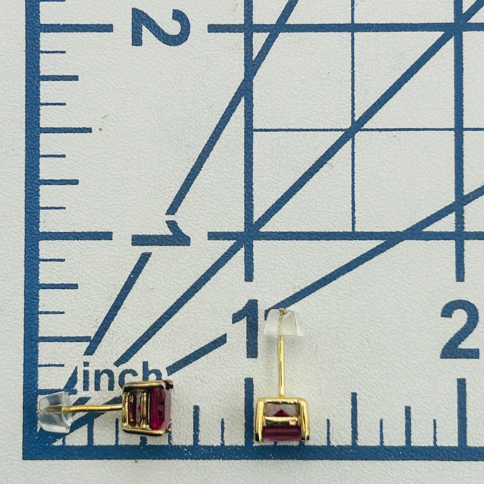 Sterling Ruby Stud Earrings - 2