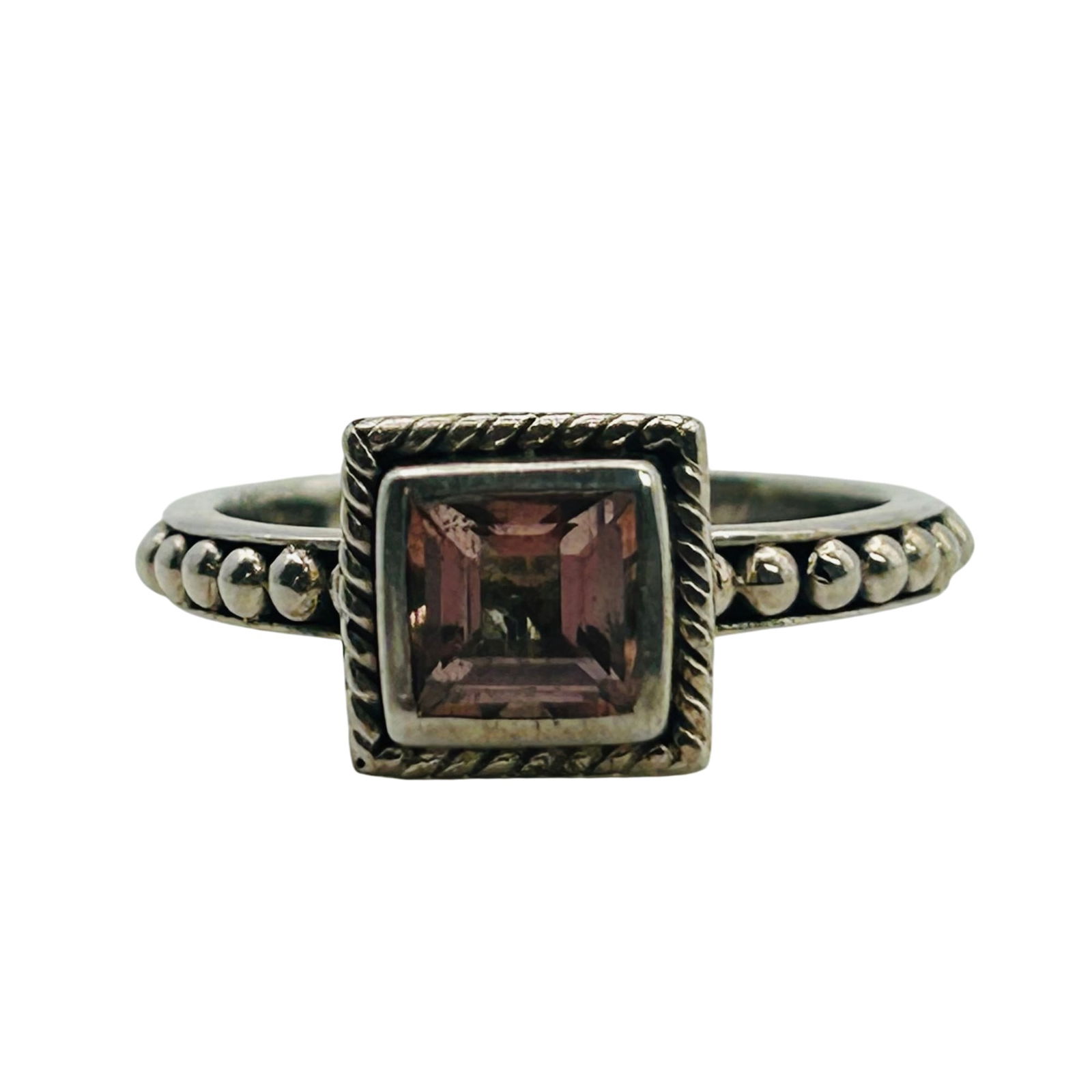 Sterling Topaz Studded Band Ring Size 5 (1 of 6)