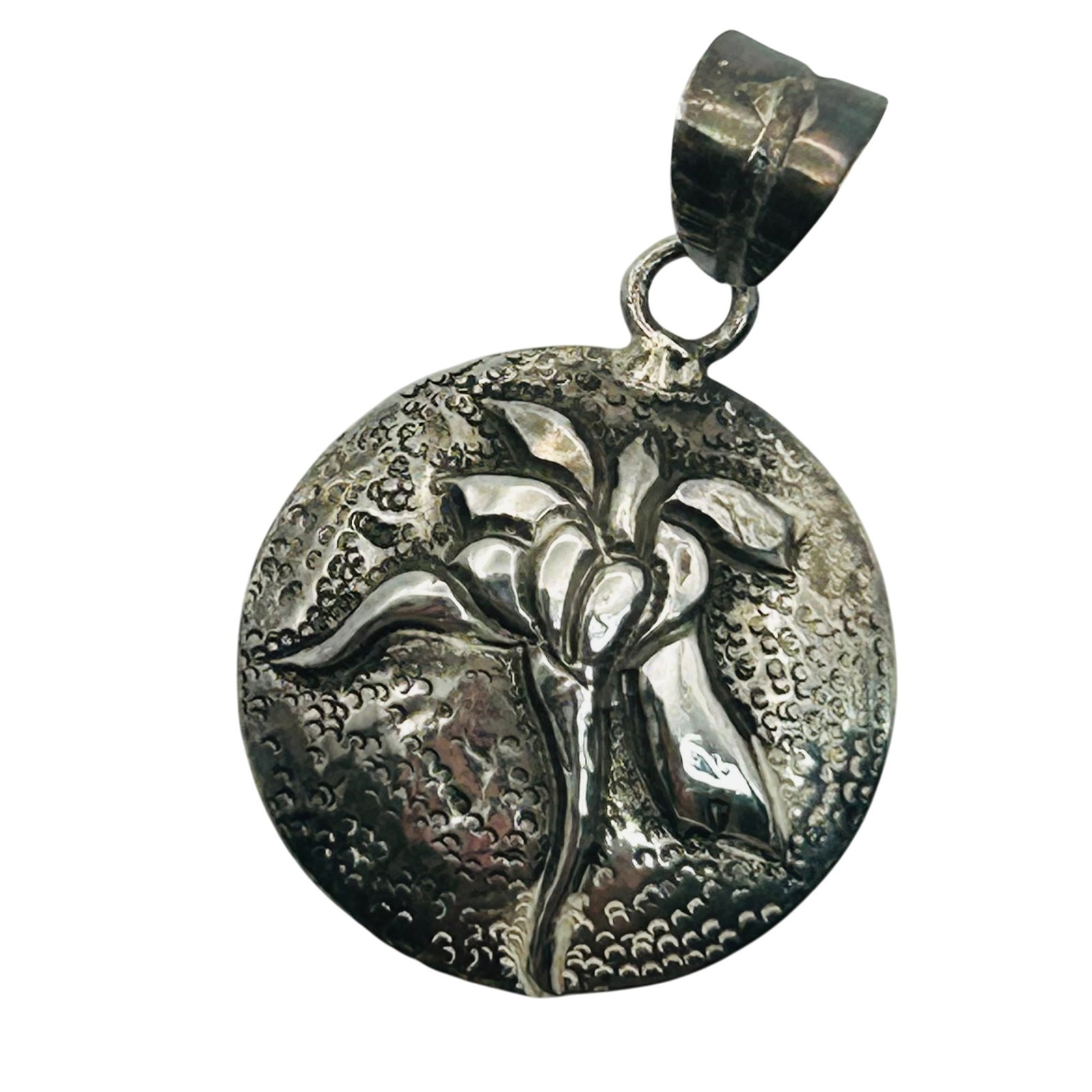 Sterling Round Flower Pendant (1 of 4)