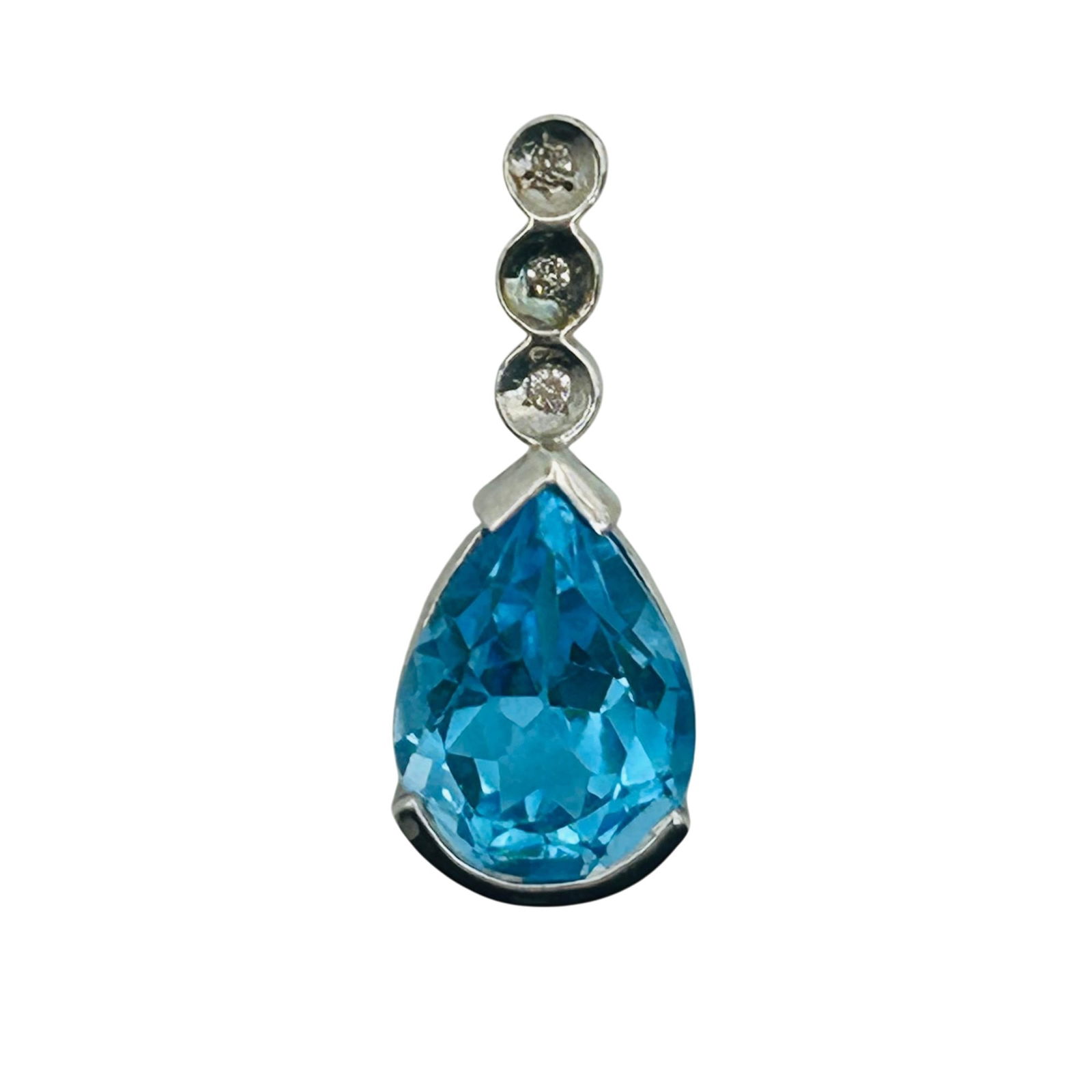 Sterling Topaz Teardrop Pendant: Sterling topaz Teardrop pendant. 1.20g