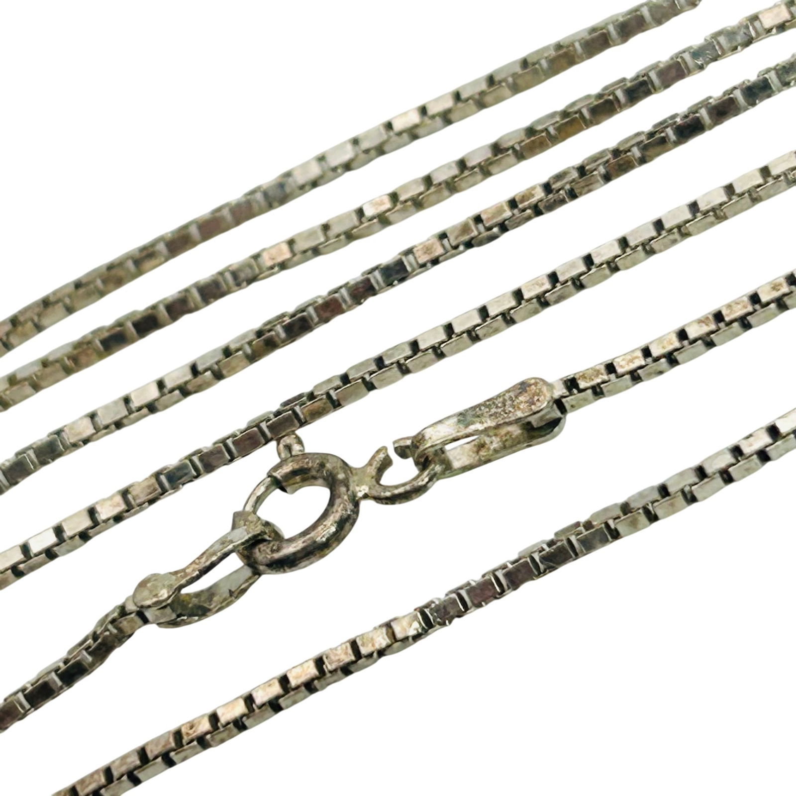 HAN Italy Sterling Box Chain Necklace: HAN Italy sterling box chain necklace. 3.80g