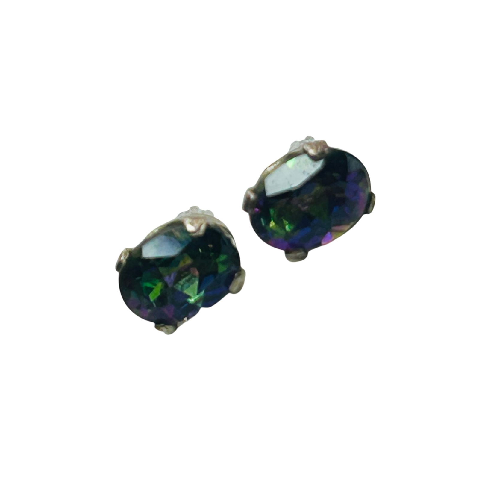 Sterling Mystic Topaz Stud Earrings: Sterling mystic topaz stud earrings. 0.90g