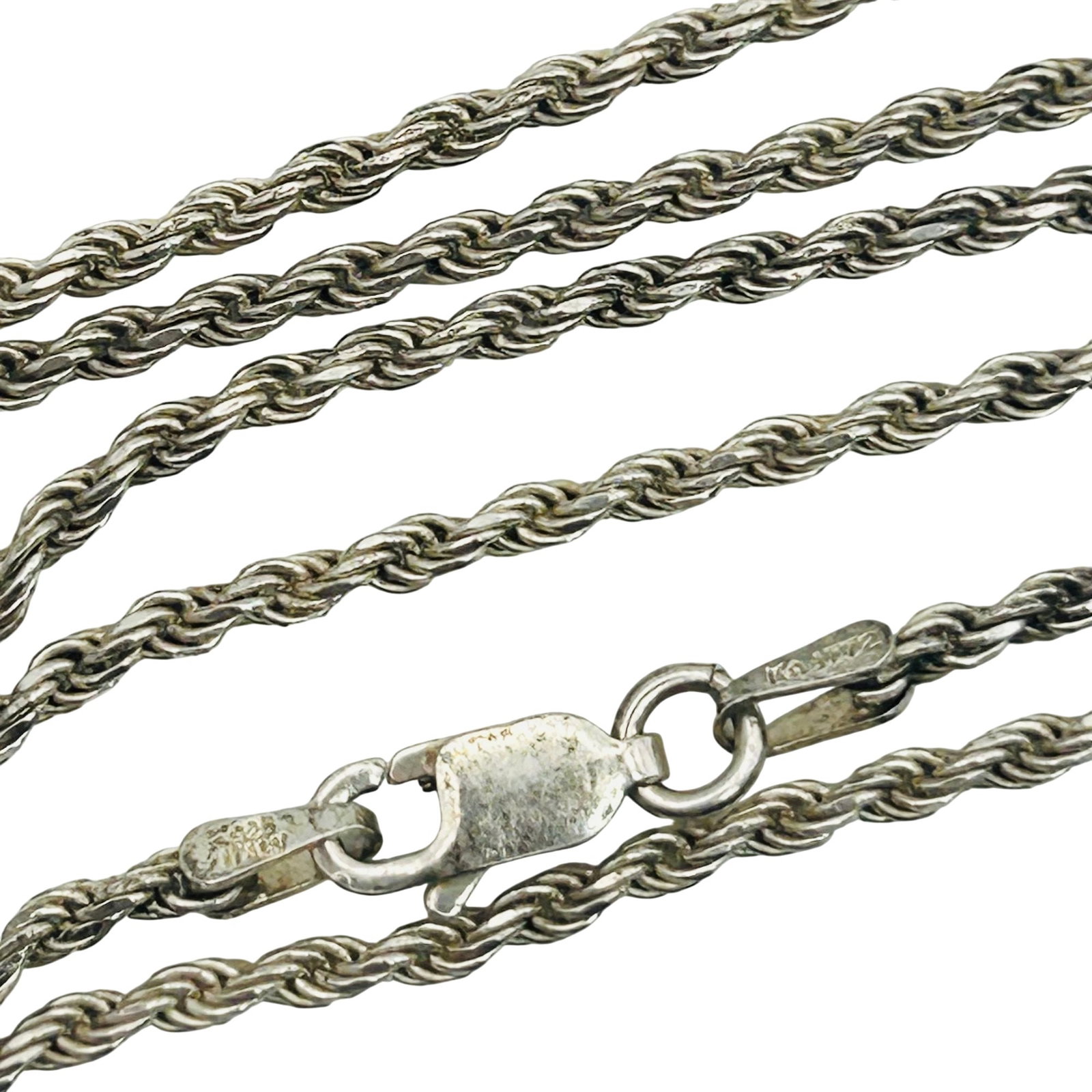 KA 1772 Italy Sterling Rope Chain Necklace: KA 1772 Italy sterling rope chain necklace. 6.00g