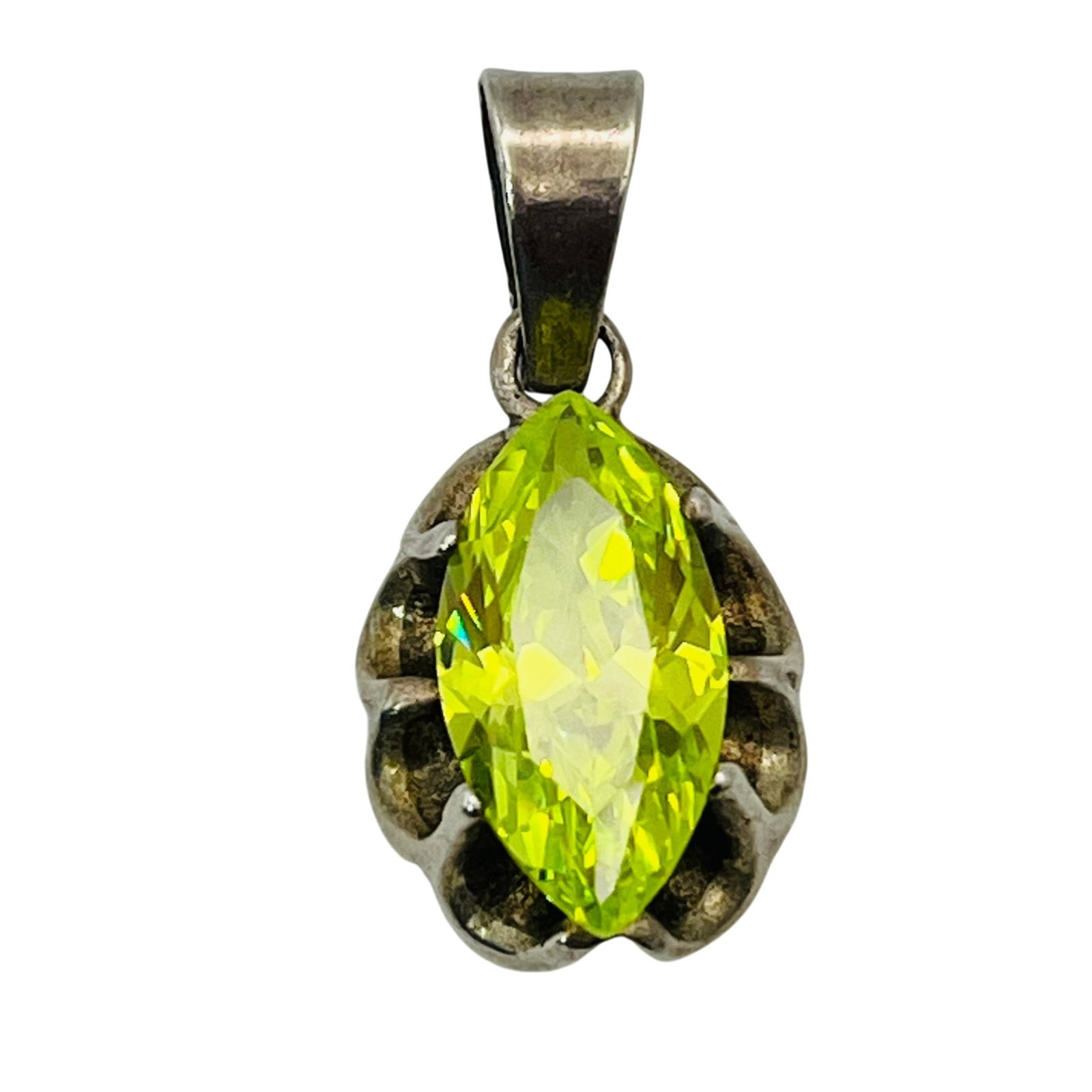 Sterling Marquise Cut Stone Pendant (1 of 5)