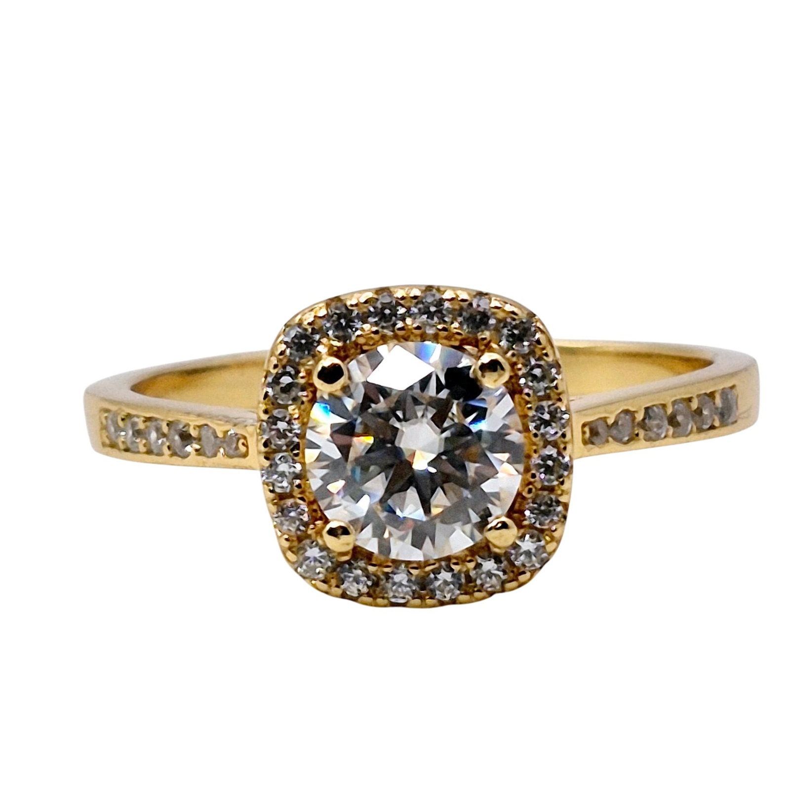 Sterling Moissanite Halo Ring Size 9 (1 of 6)