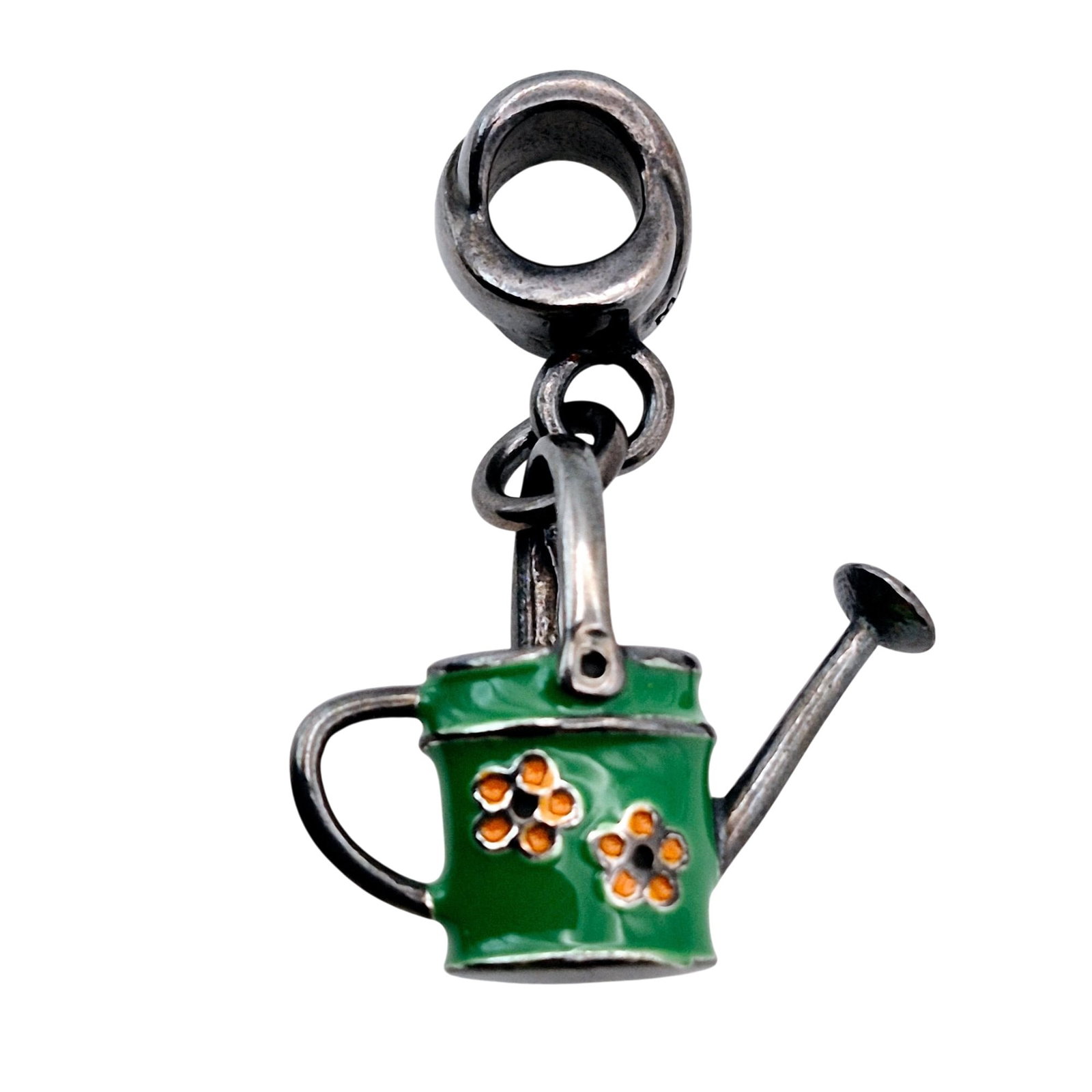 MA Italy Sterling Green Flower Pot Pendant (1 of 5)