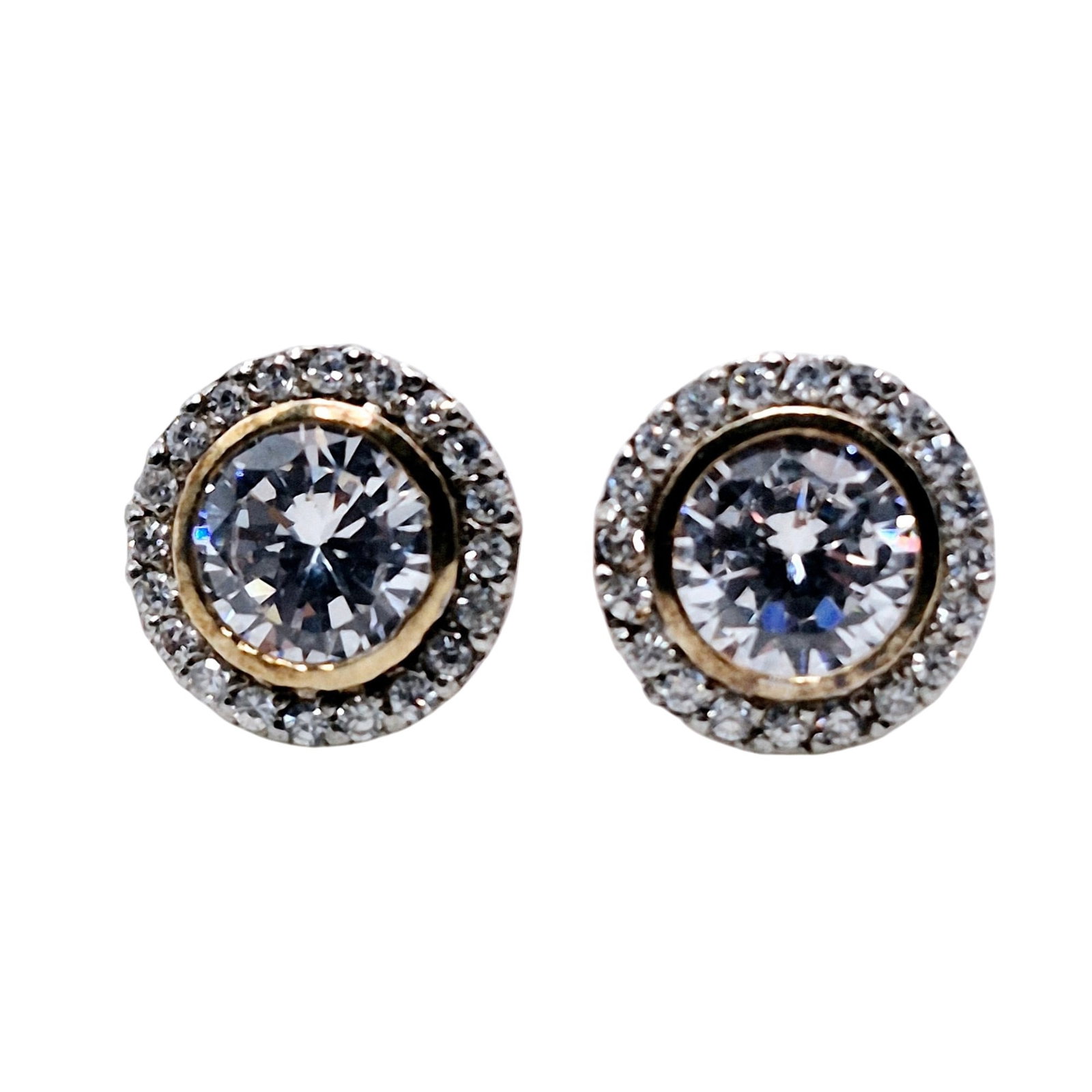 FAS Sterling Rhinestone Halo Stud Earrings (1 of 6)