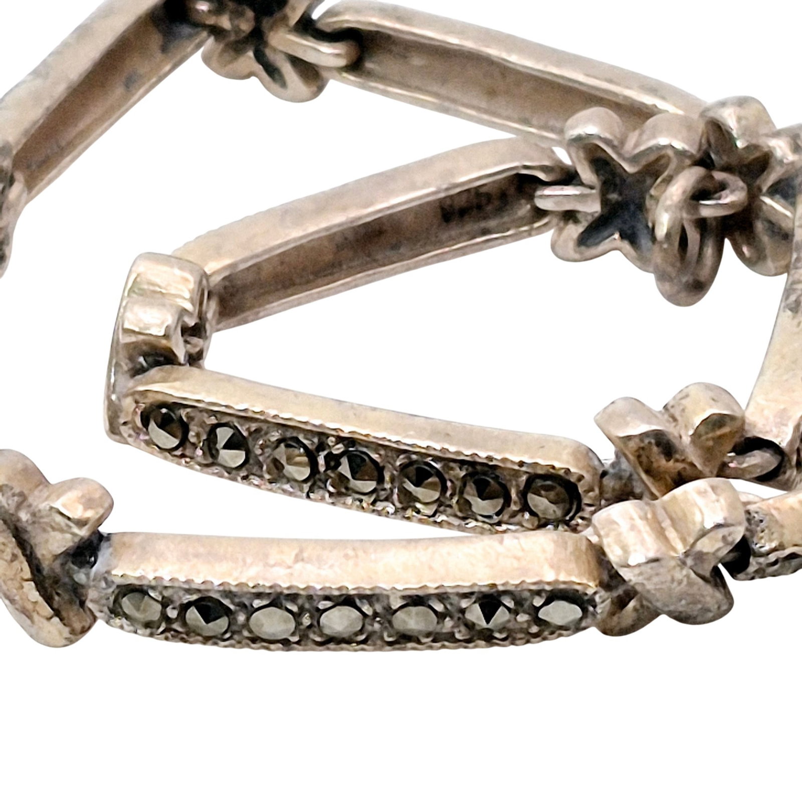 Sterling Marcasite Link Bracelet (1 of 5)